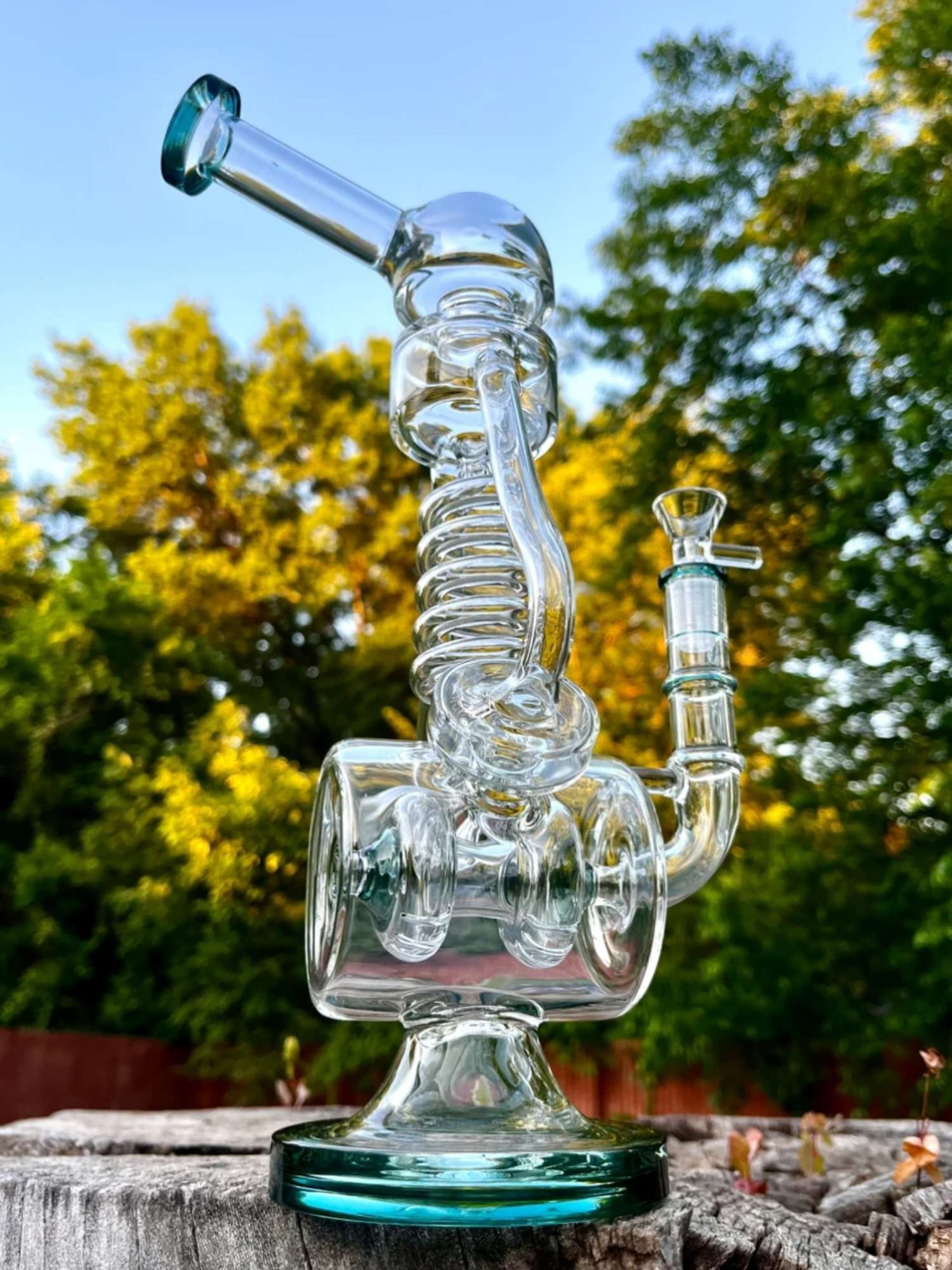 Astral Whirlpool Glass Recycler Bong Water Pipe and Rig image 0