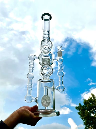 Preview pic of Apple Double Donut Perc Bong