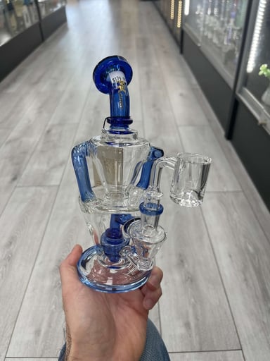 Preview pic of Mk100 glass recycler dual uptake blue