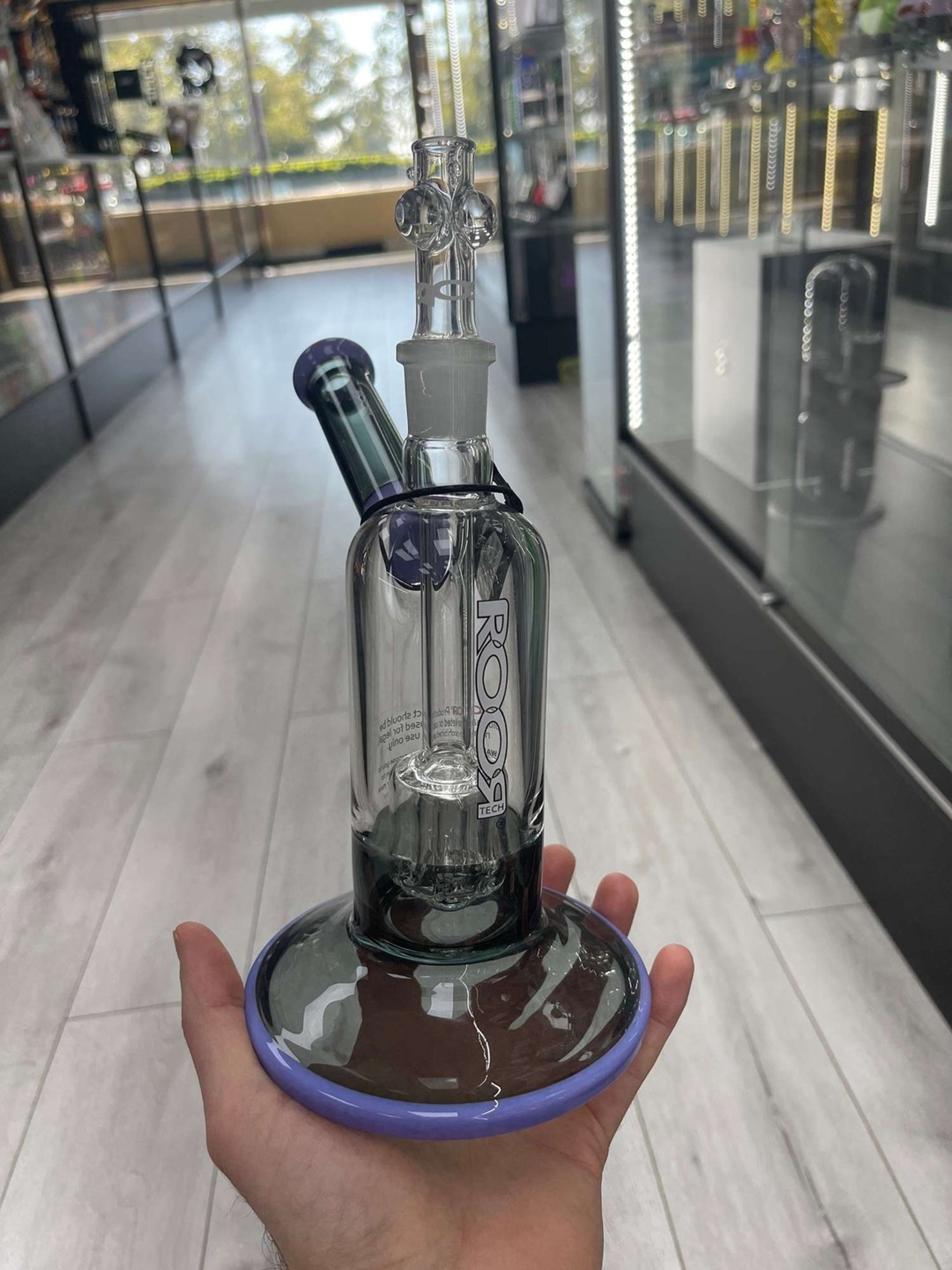 Preview pic of TROOR TECH BARREL-STYLE CHAMBER BUBBLER PURPLE AND BLACK