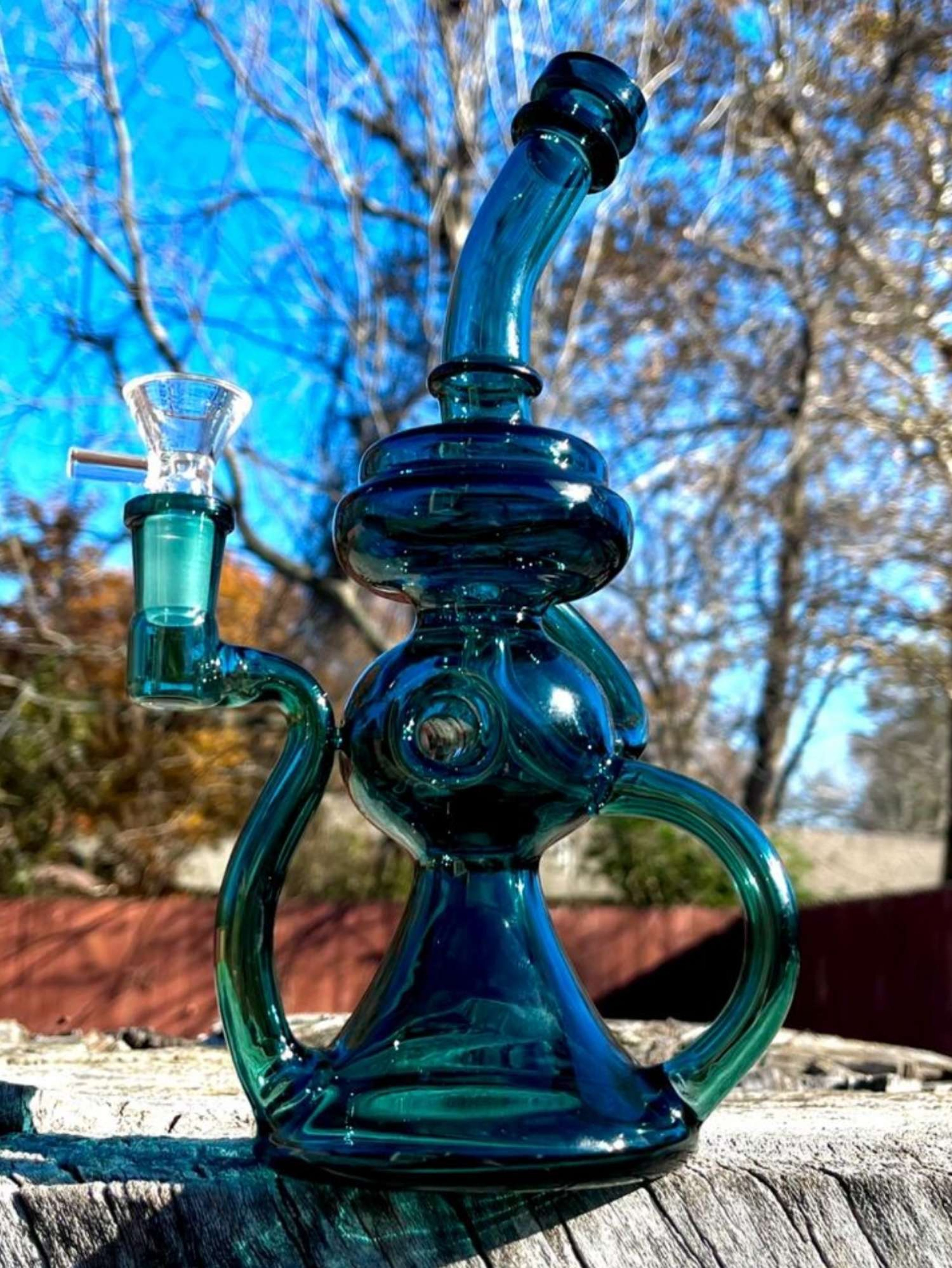 10" Green Recycler Beaker Rig Or Bong image 0