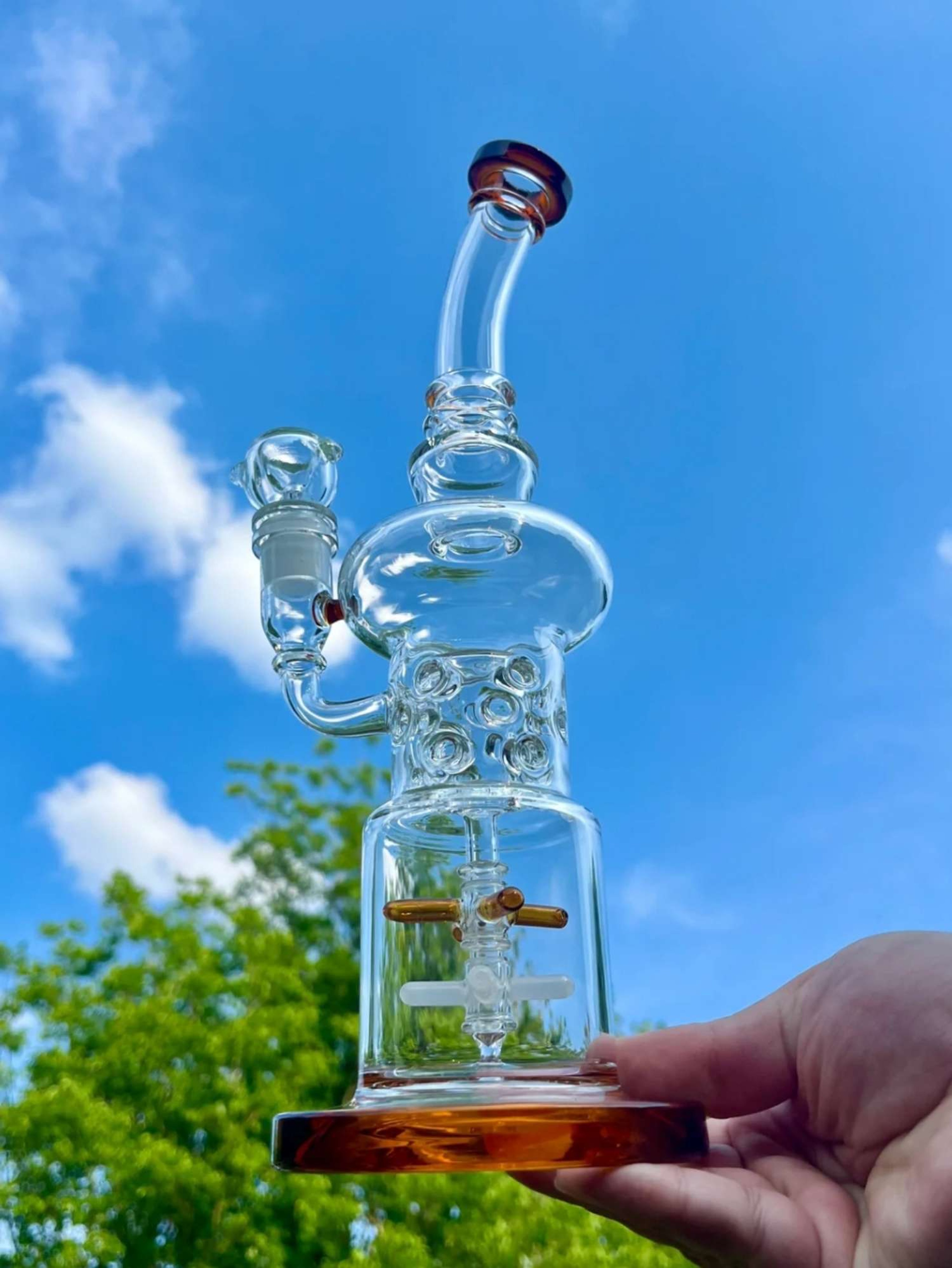 12″ Double Propeller Drum Water Pipe image 0