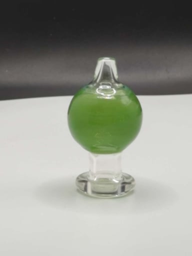 Preview pic of @Somd_Glass Green & Clear Bubble Cap