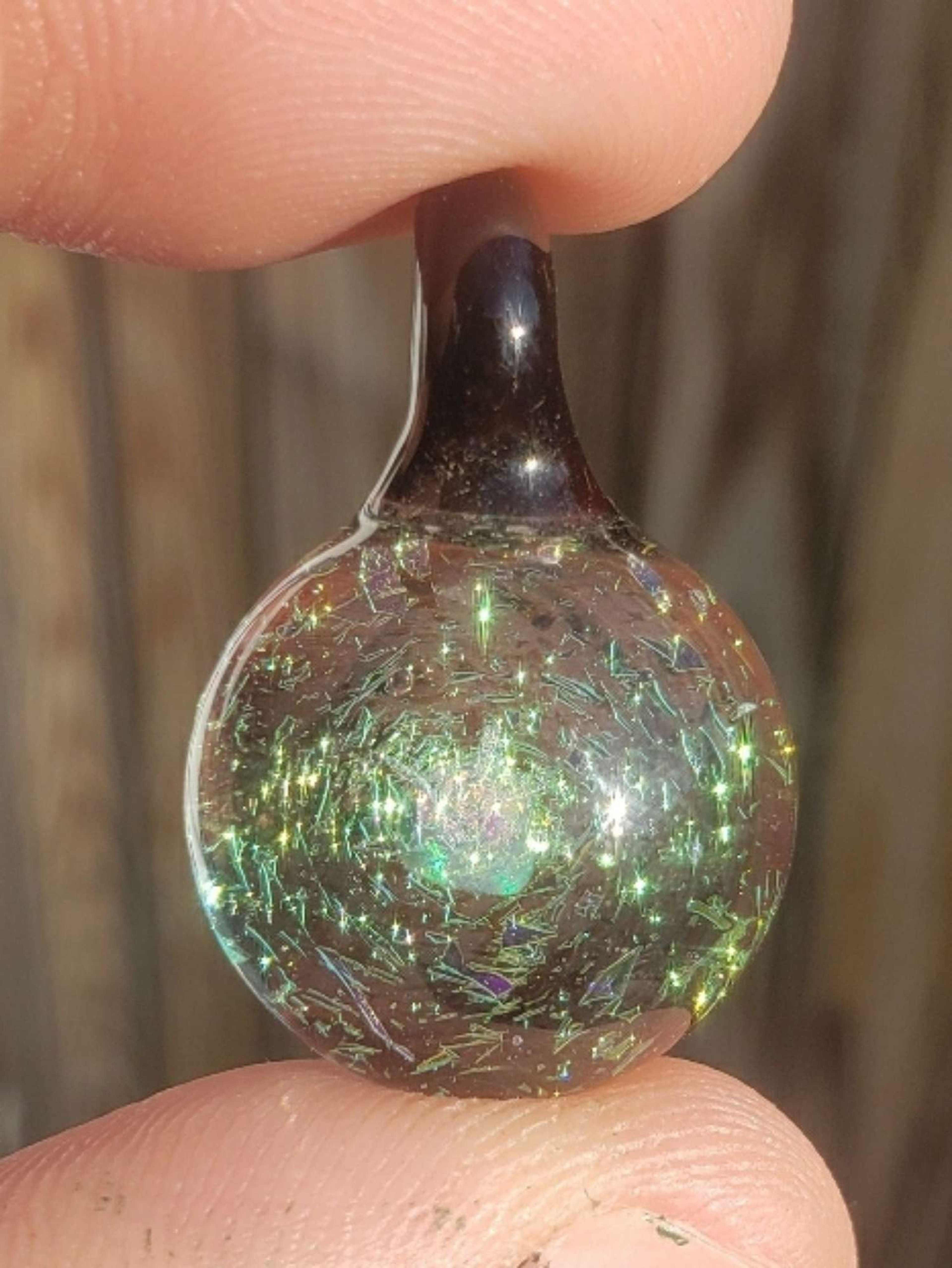 Small dichro pendant with opal image 0