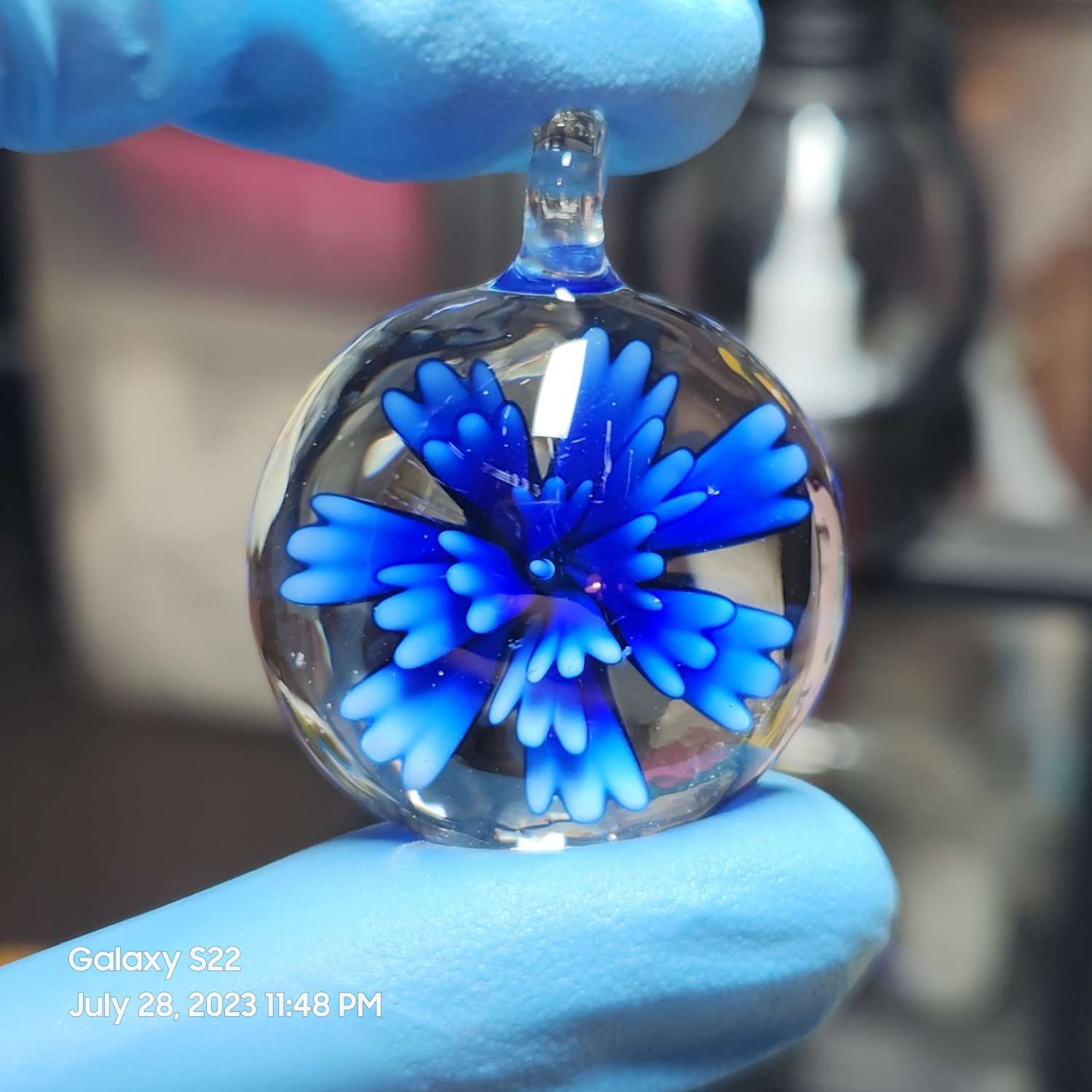 Blue flower pendant image 0