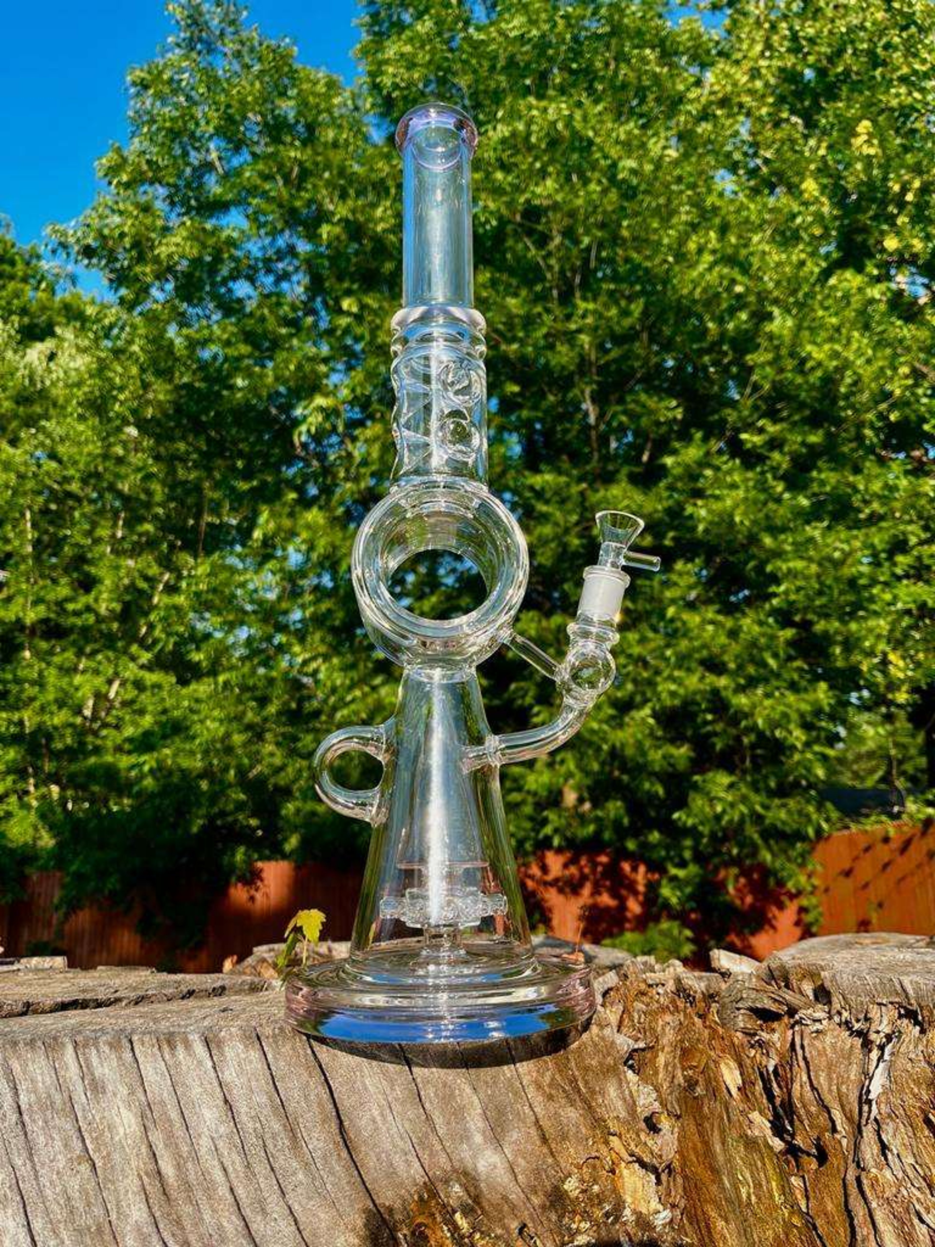 18" Thick Glass Tall Recycler Rig image 0