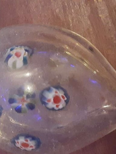 Preview pic of *PRICE DROP #2*Thick glass spoon w/flowers in the stem.