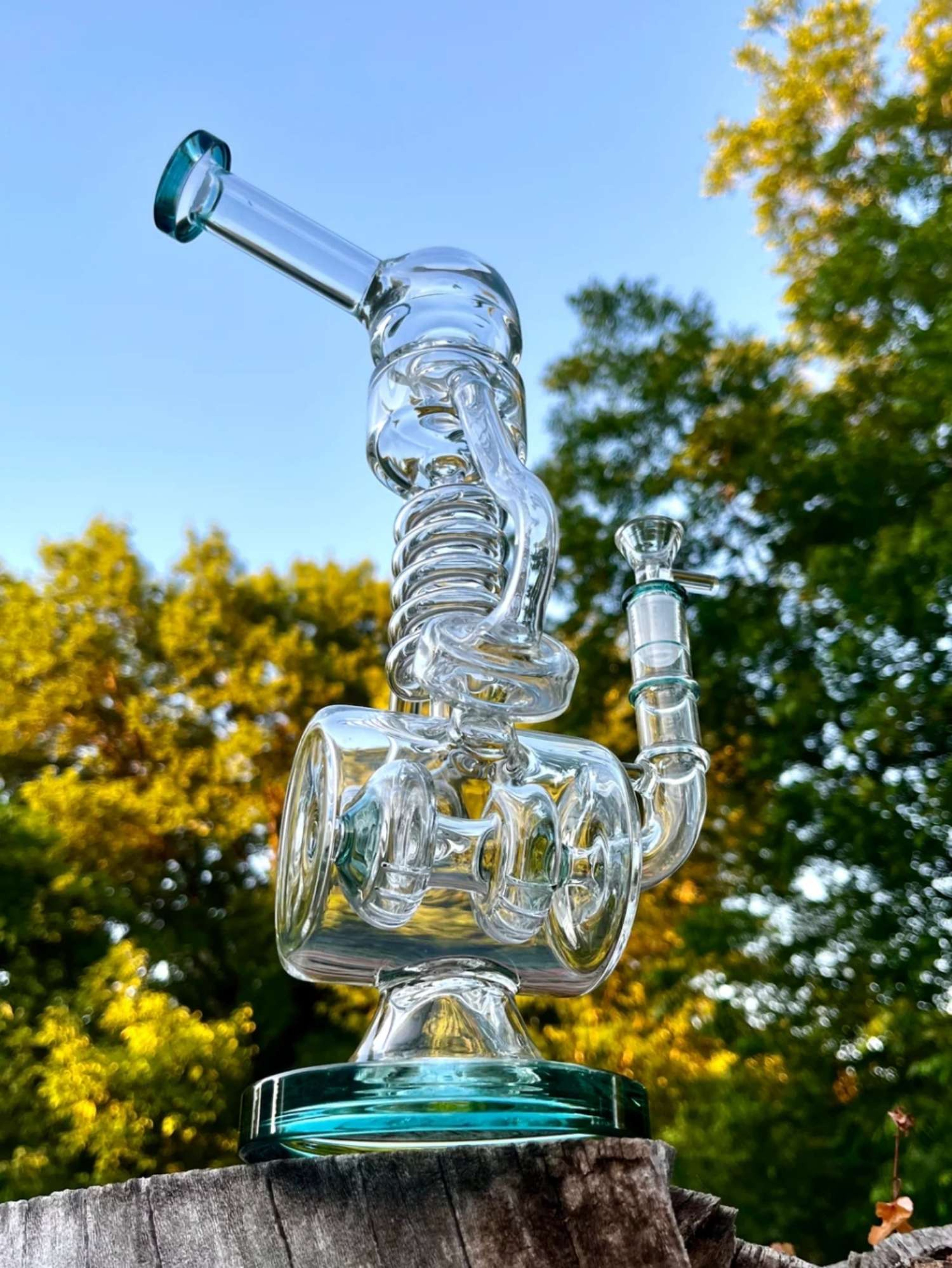 Astral Whirlpool Glass Recycler Bong Water Pipe and Rig image 0