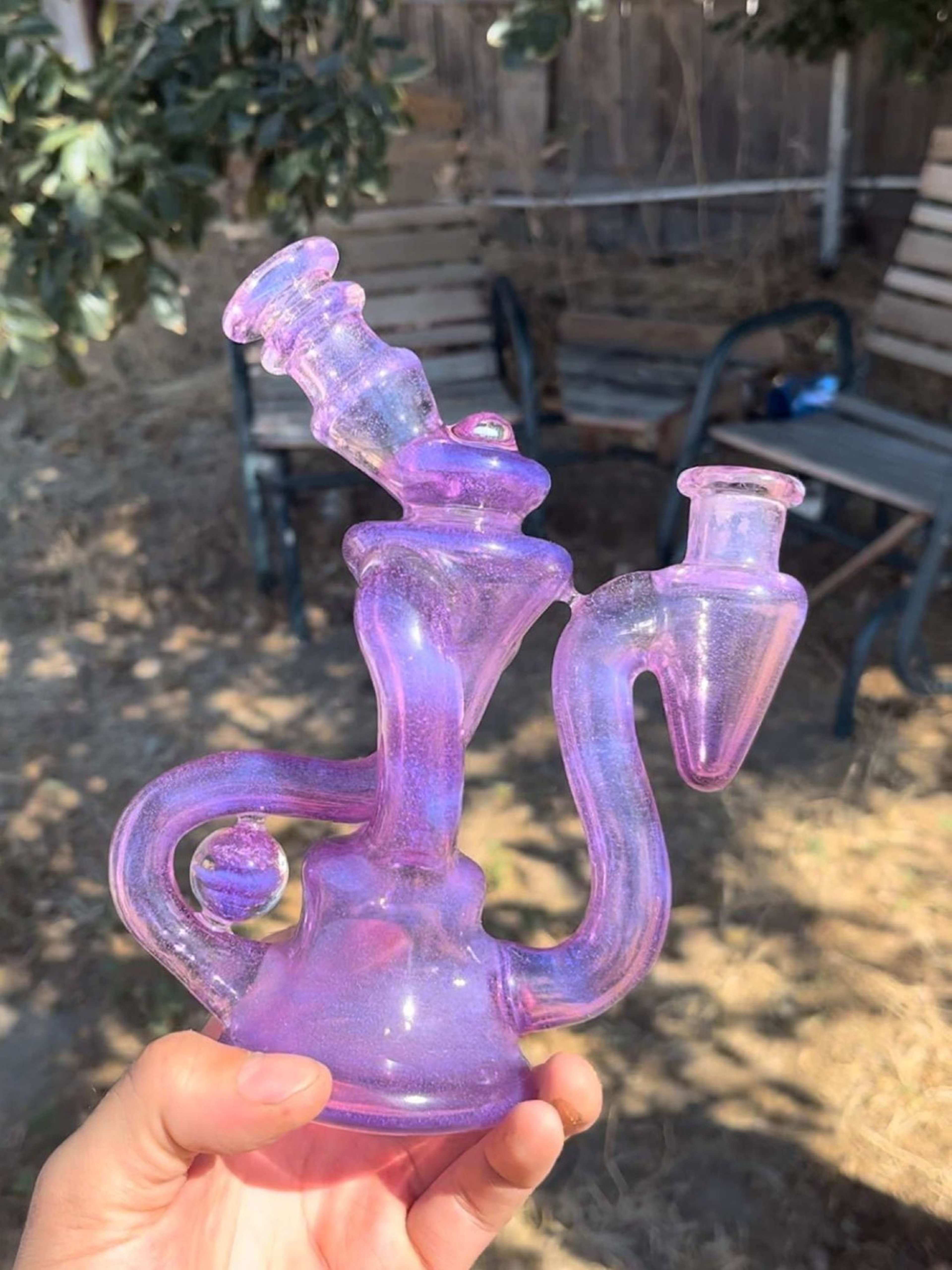 (Sale) GMG Gold purple Dual uptake recycler image 0