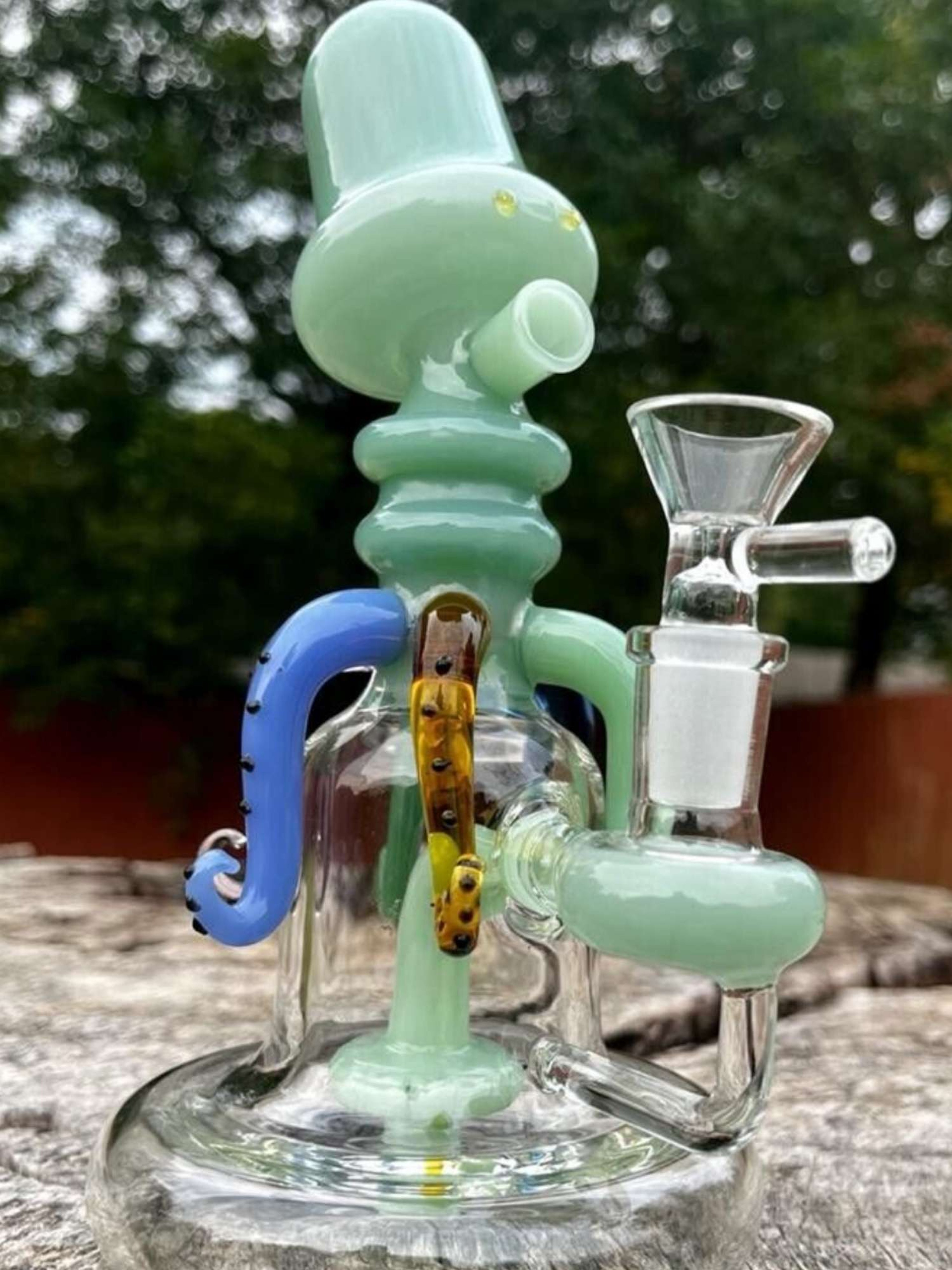 9" Octopus Penis head Bong Glass Water Pipe Smoking Rig image 0