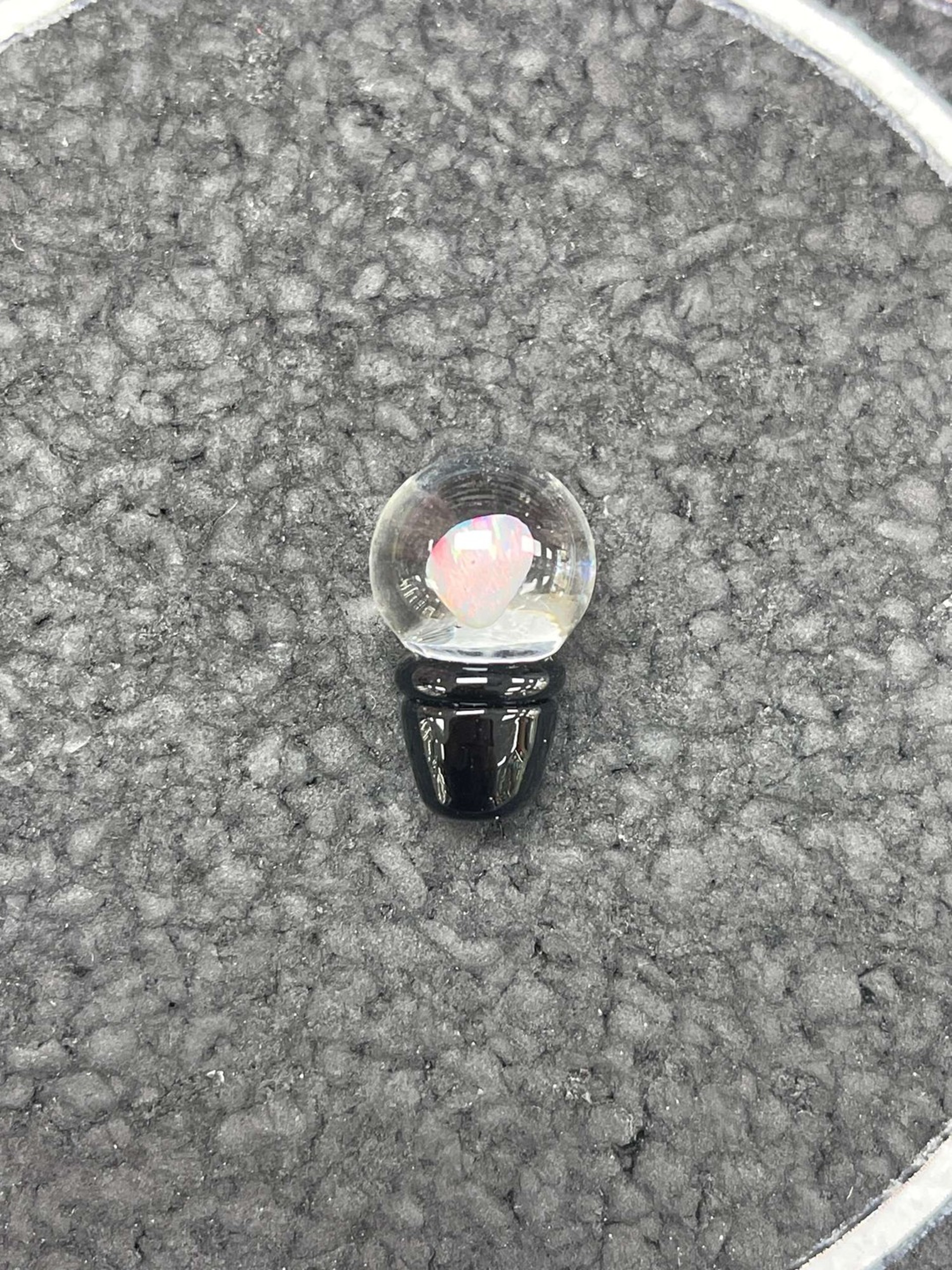 Preview pic of Black plug with opal for puffco pro oculus cap