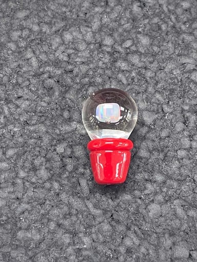 Preview pic of Red plug with opal for puffco pro oculus cap