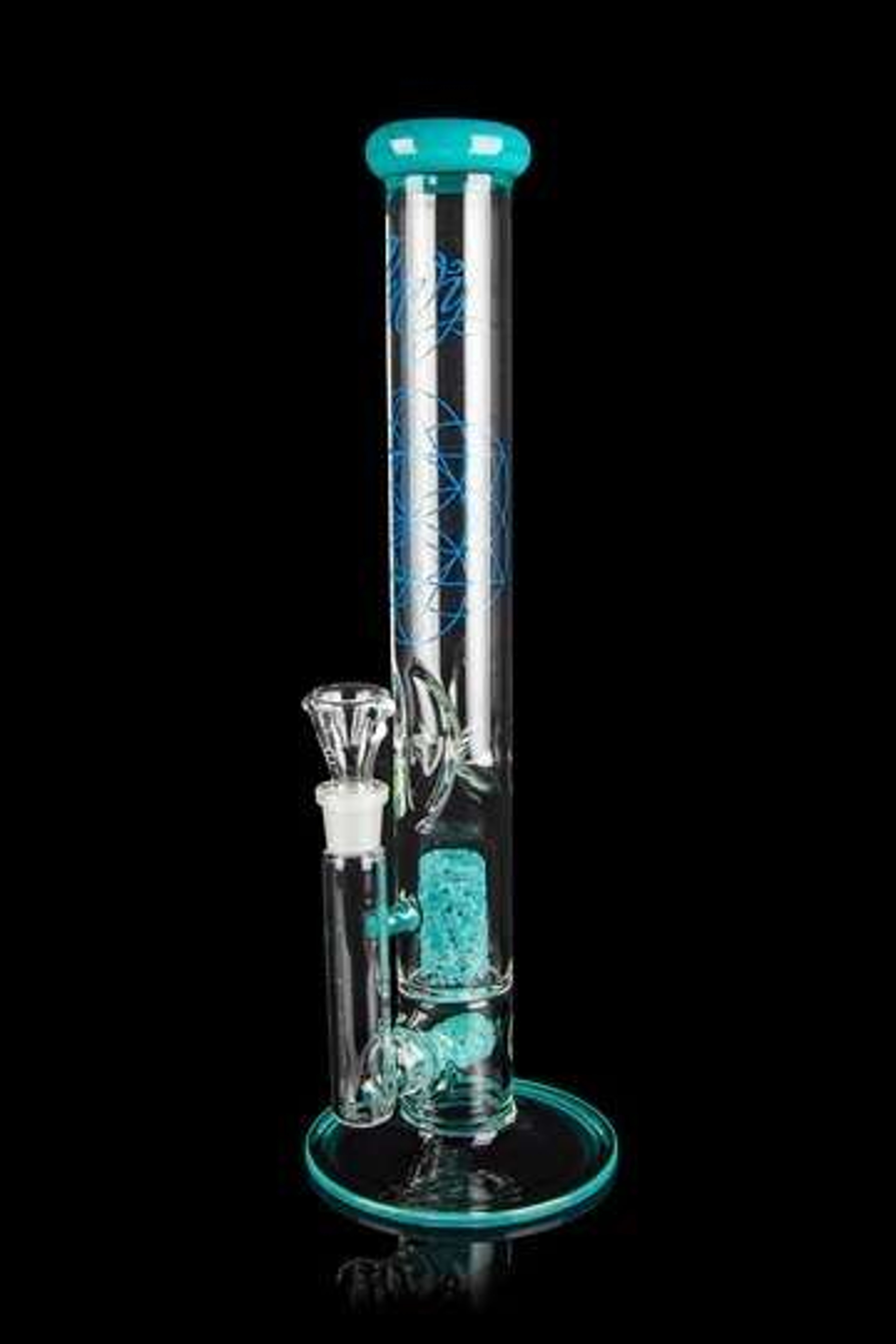 Envy Glass 17" Straight Tube with Dual Colored Pop Rocks Perc image 0