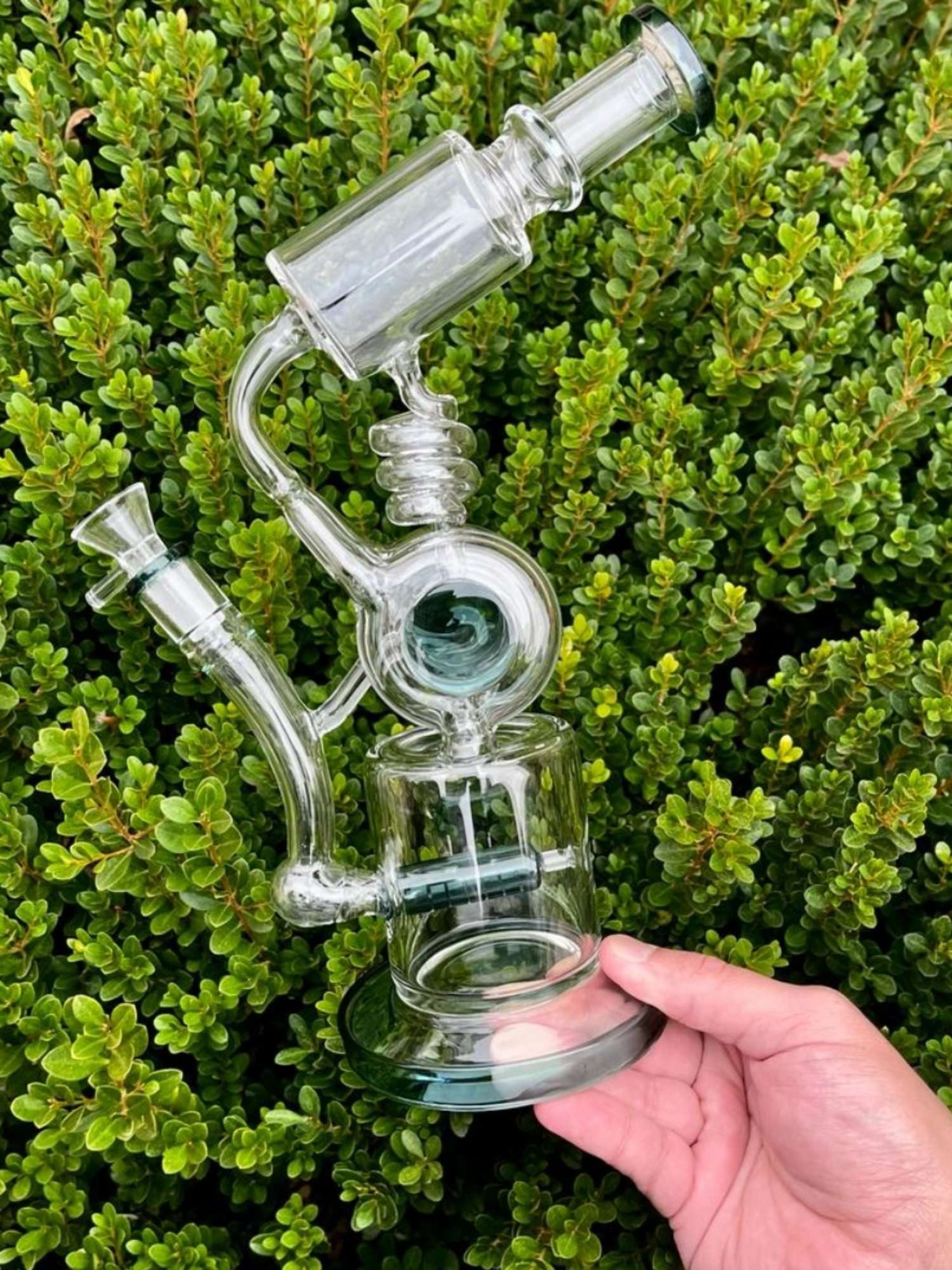 12” Green Space Rocket Recycler Multi Perc Water Pipe Rig image 0
