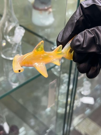 Preview pic of Liz Wright NS Yellow Glass Shark Pendant