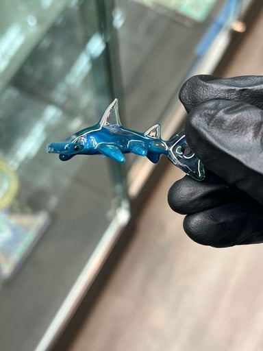 Preview pic of Liz Wright aquamania Glass Shark Pendant