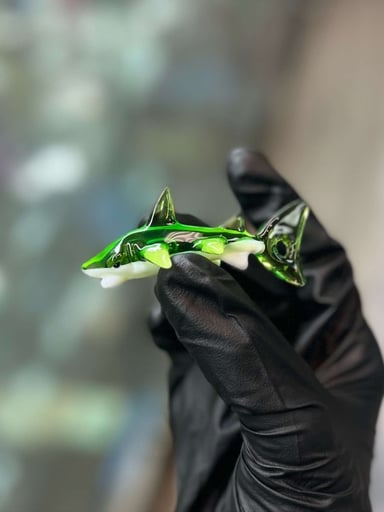 Preview pic of Beautiful Liz Wright Haterade Glass Shark Pendant