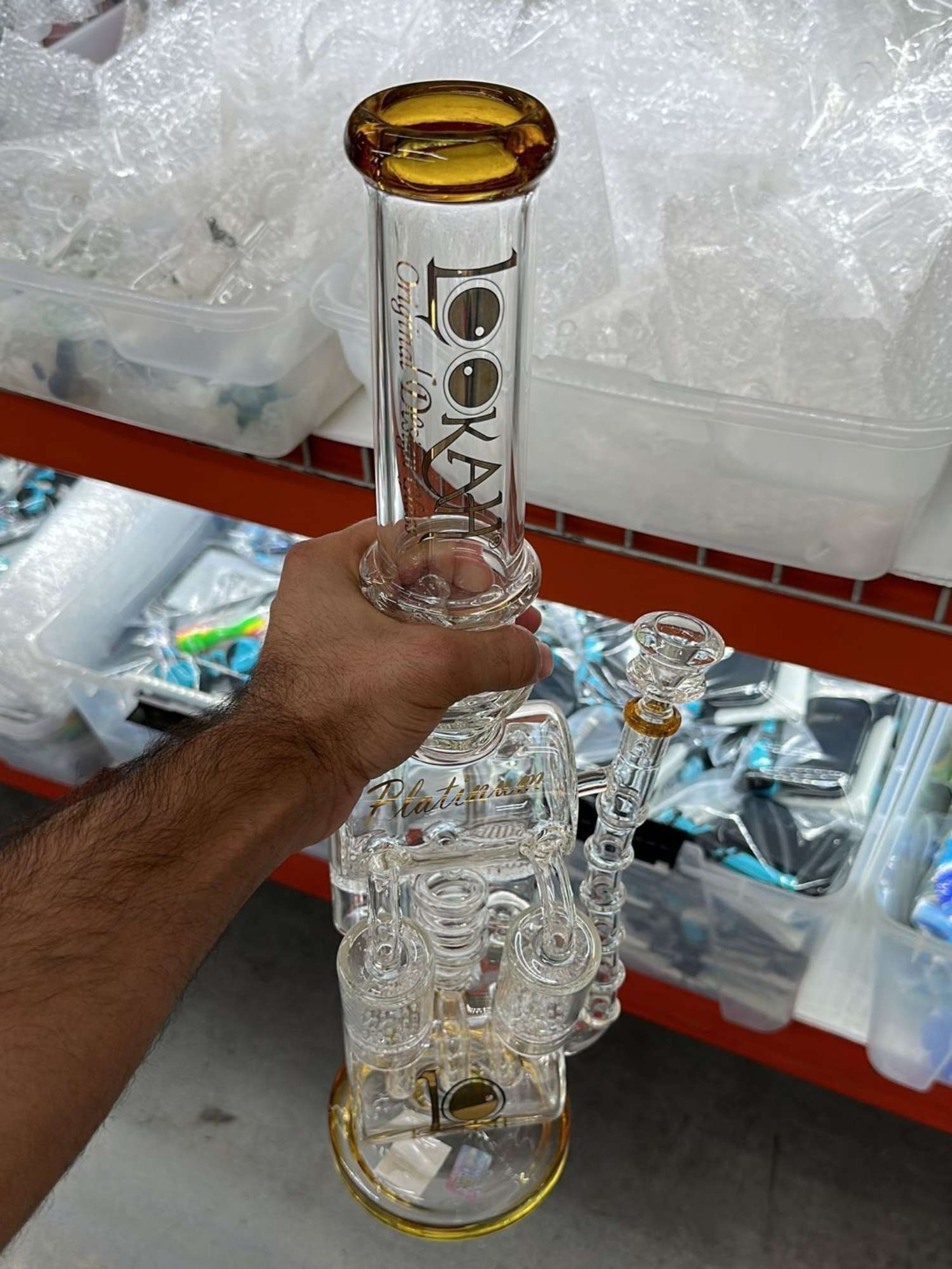 LOOKAH 19.7" Quad Honeycomb Perc Recycler Rig image 0