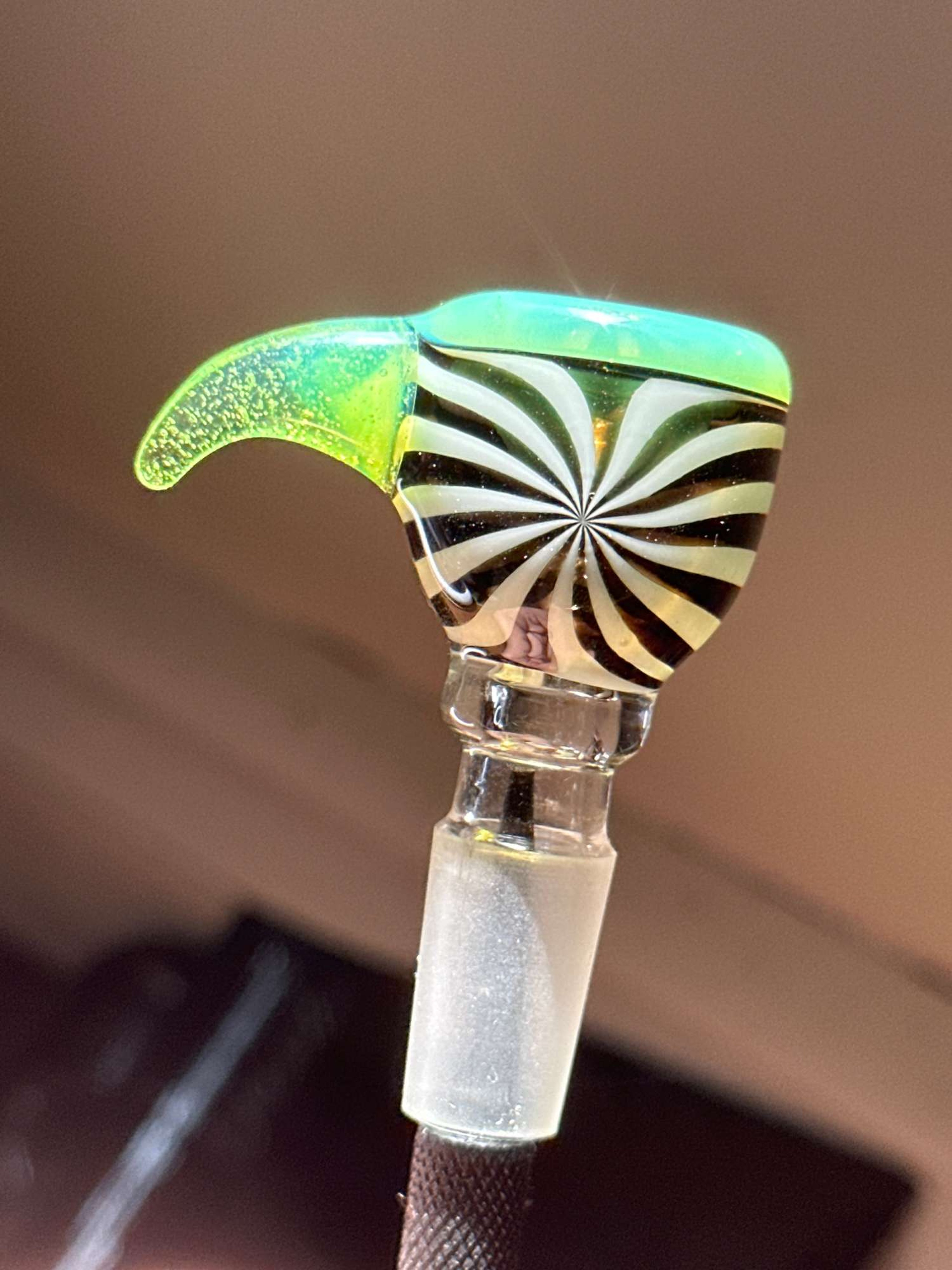 Lime green / black & white bowl image 0