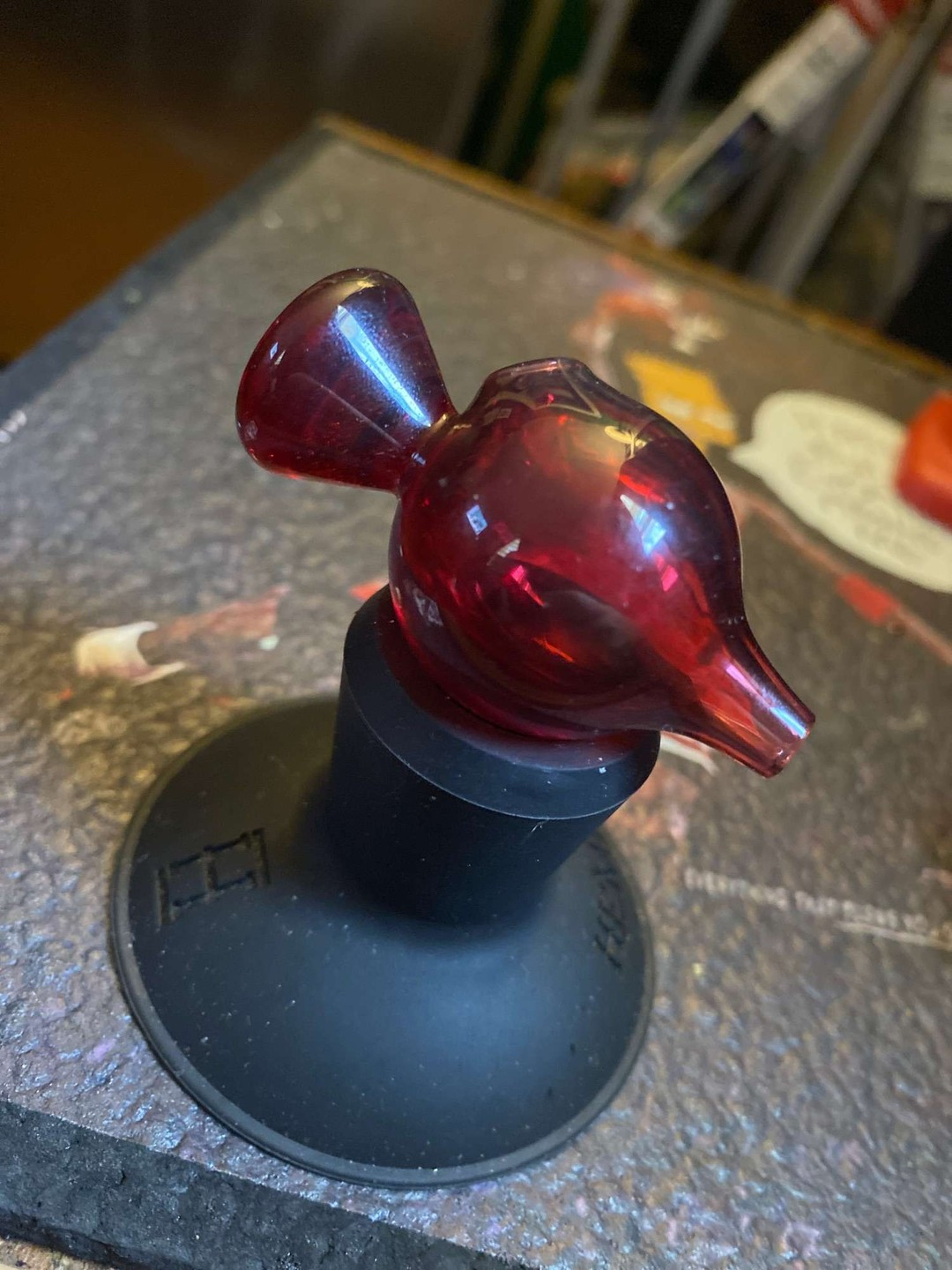HCFglass Gold Ruby 30mm Bubble Cap image 0