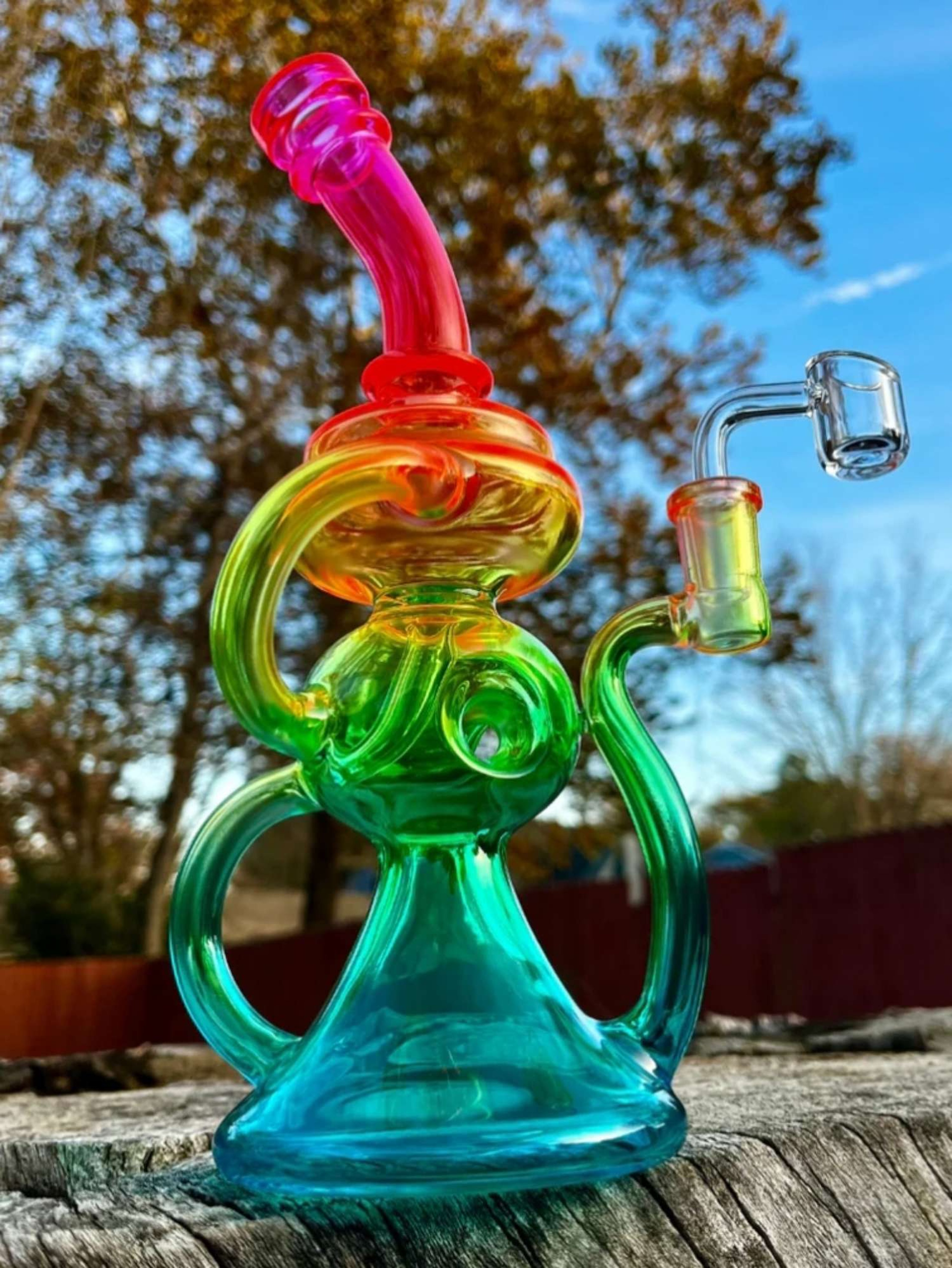 10"Rainbow Full Of Life Recycler Rig image 0