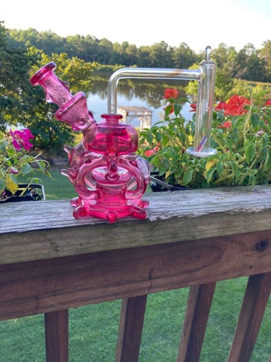 Preview pic of Updrip recycler by 23 glass with custom 122mm Nastee by Nate