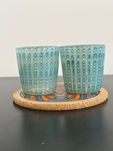 Preview pic of Aqua teal cocktail cup set
