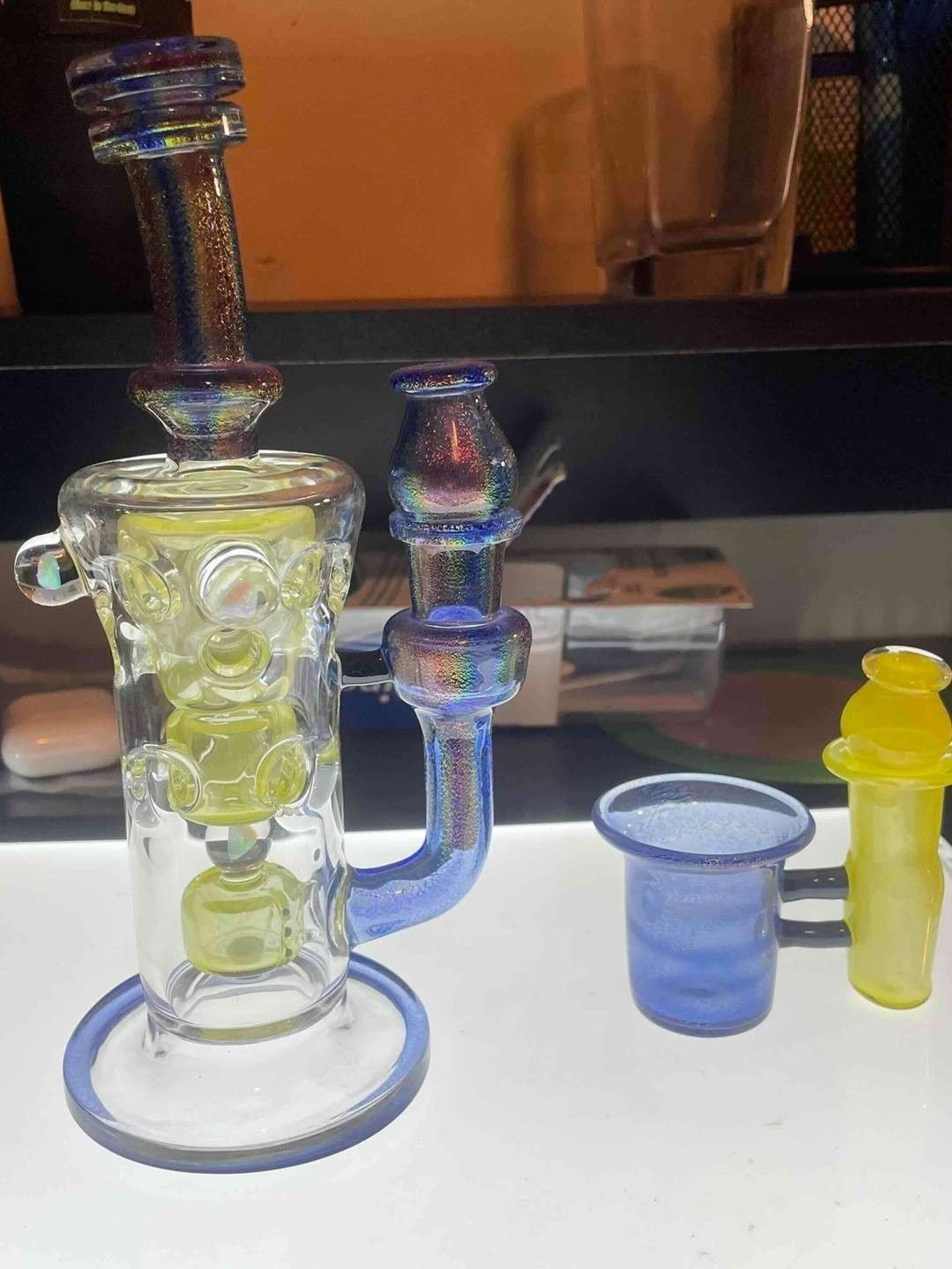 Preview pic of Redtail Venetian fab Stardust/Citron w/qtip tray & 2 car caps
