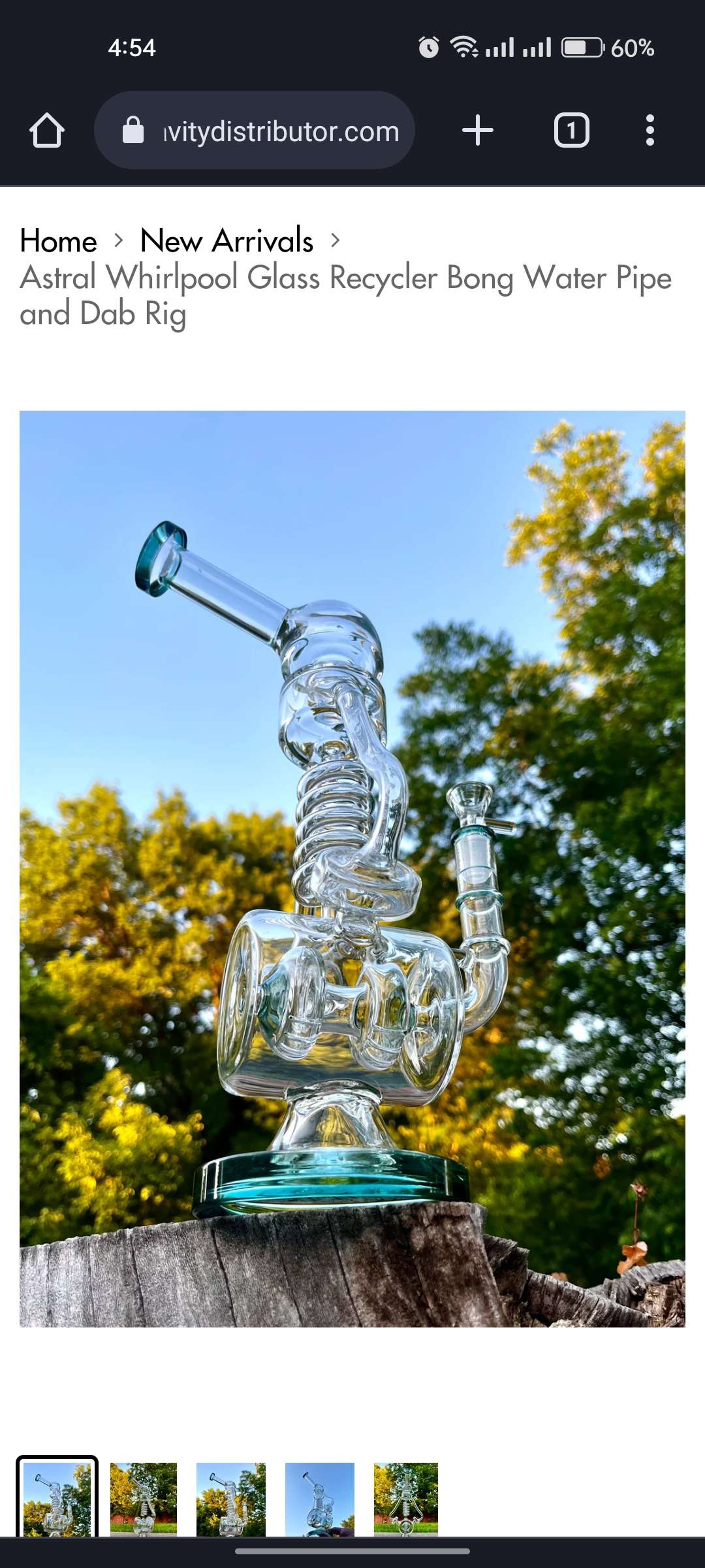 Preview pic of Astral Whirlpool Glass Recycler Bong Water Pipe and  Rig