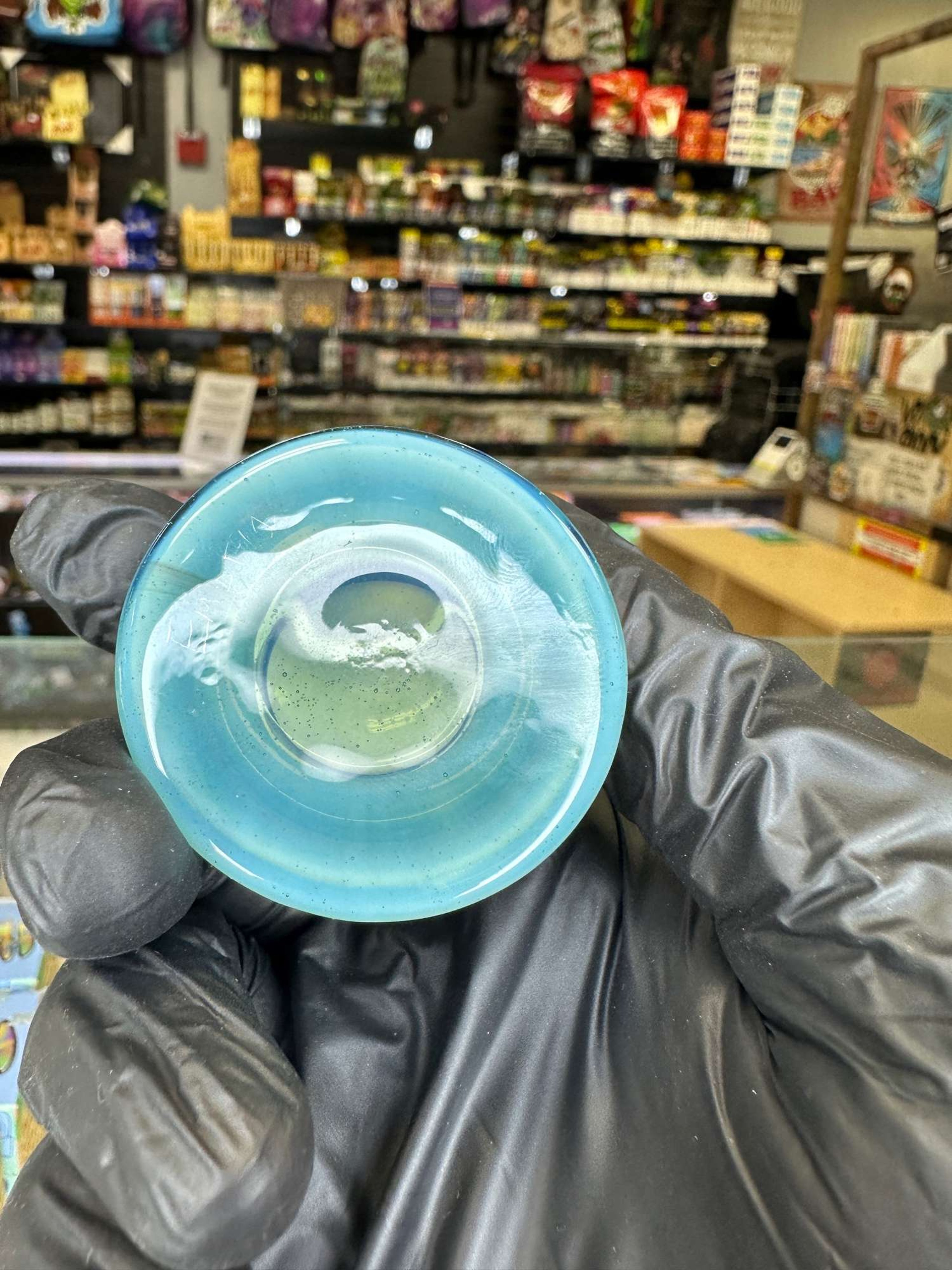 Empty1 Glass low profile jar(blue) image 0