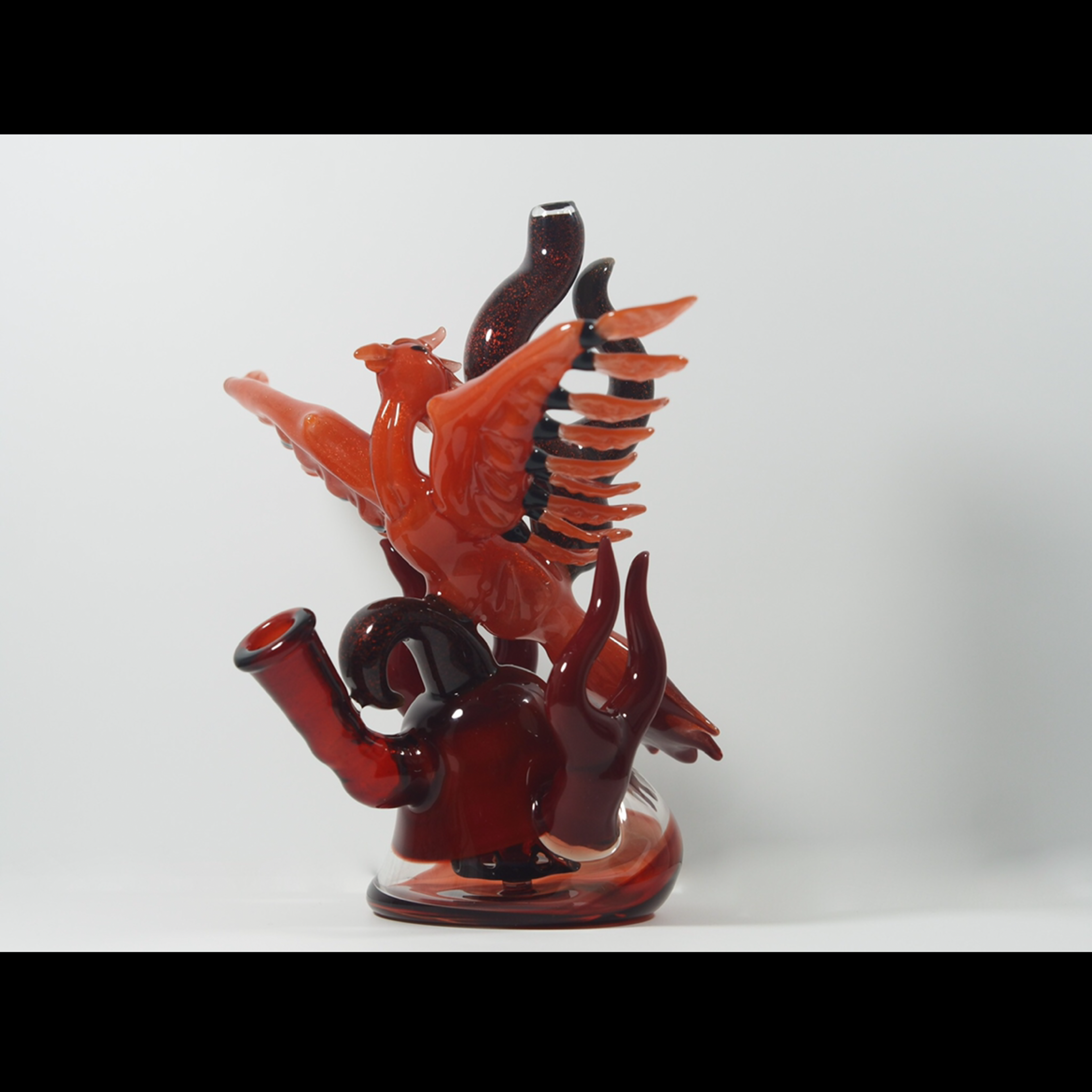 Preview pic of @FirehawksGlass Firebird sculpt 14mm with slanted quave club banger