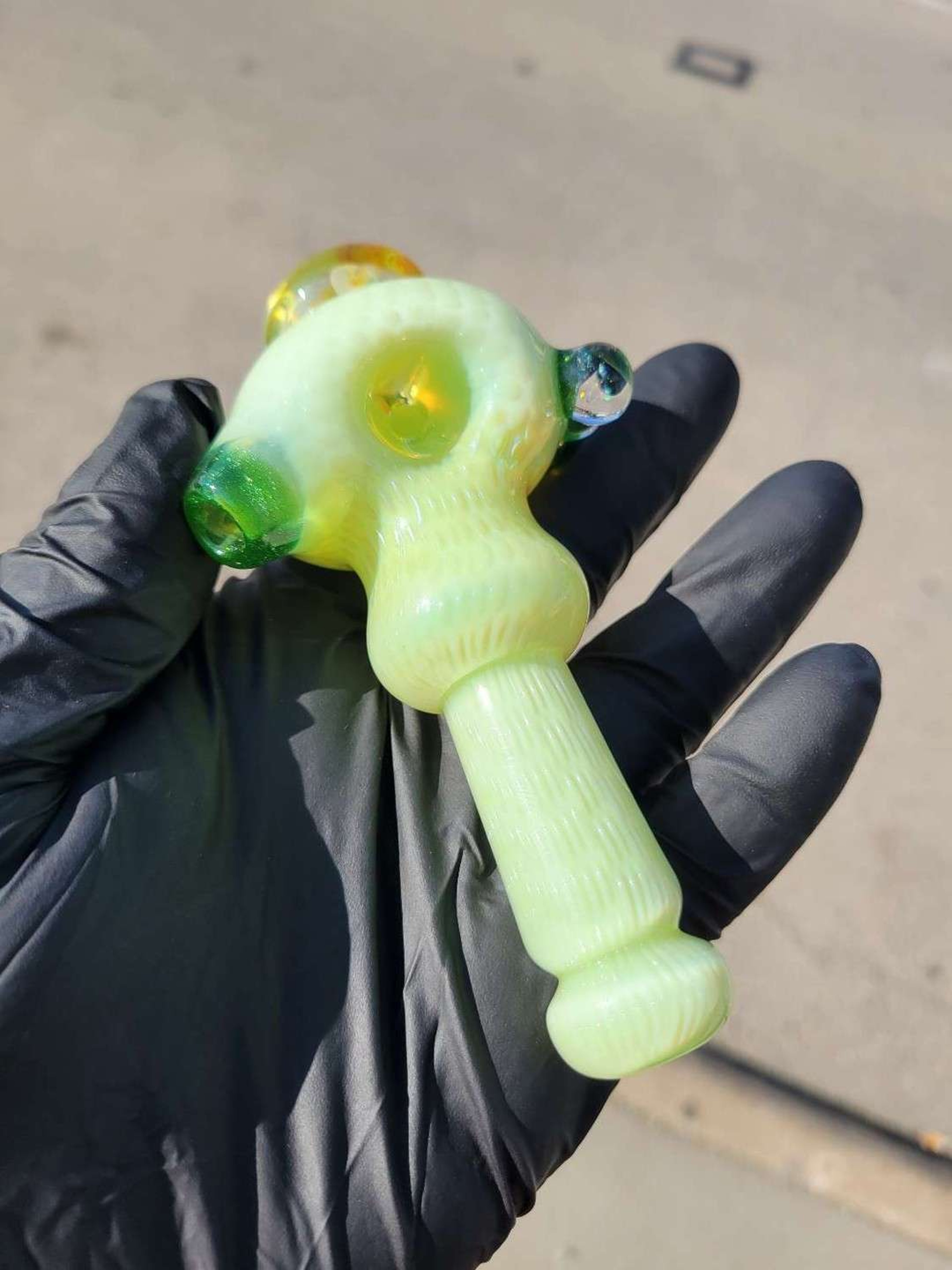 Firekist Glass Snakeskin Spoon w/ Fume Collapse Marble image 0