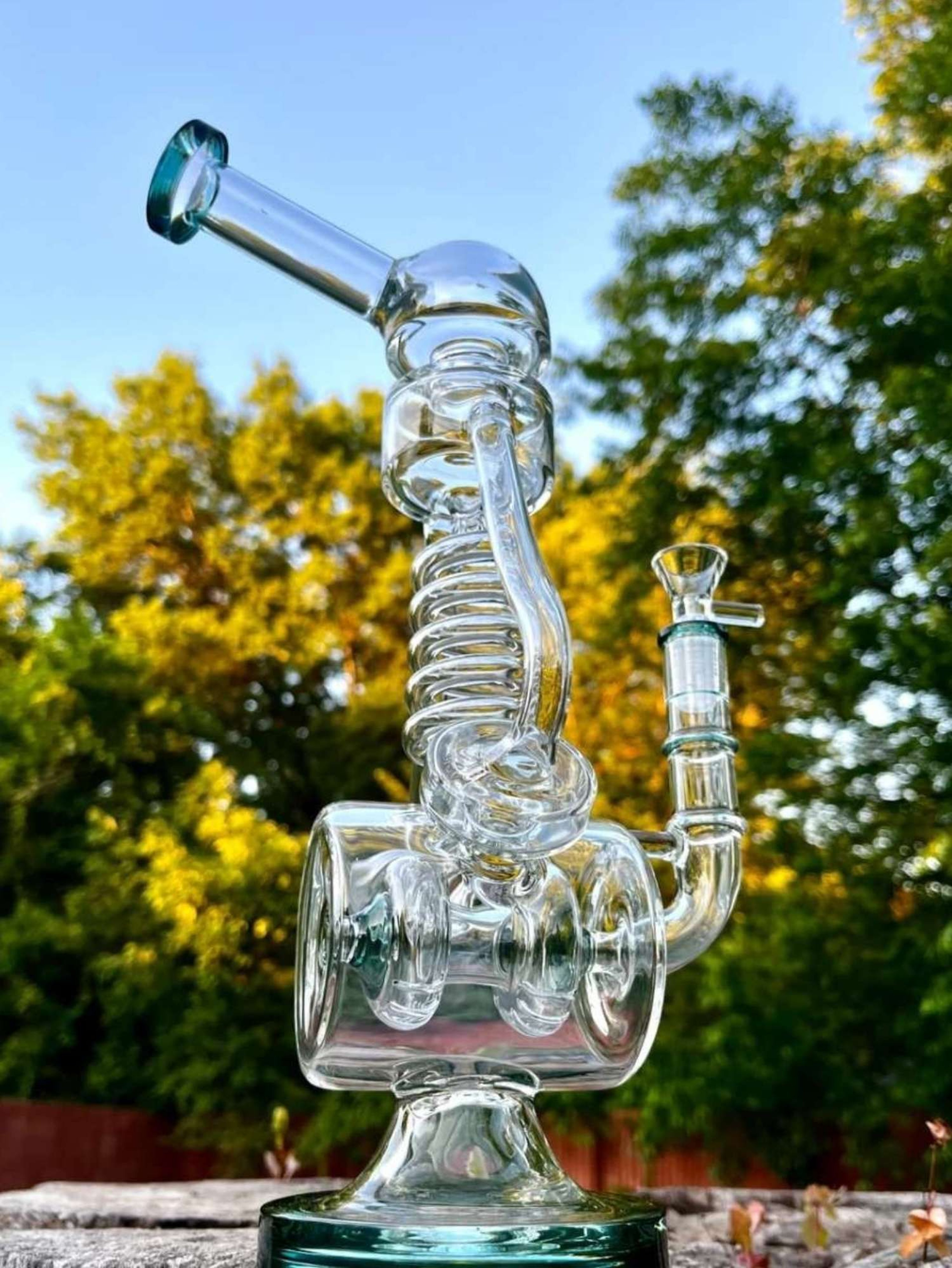 Astral Whirlpool Glass Recycler Bong Water Pipe and Rig image 0