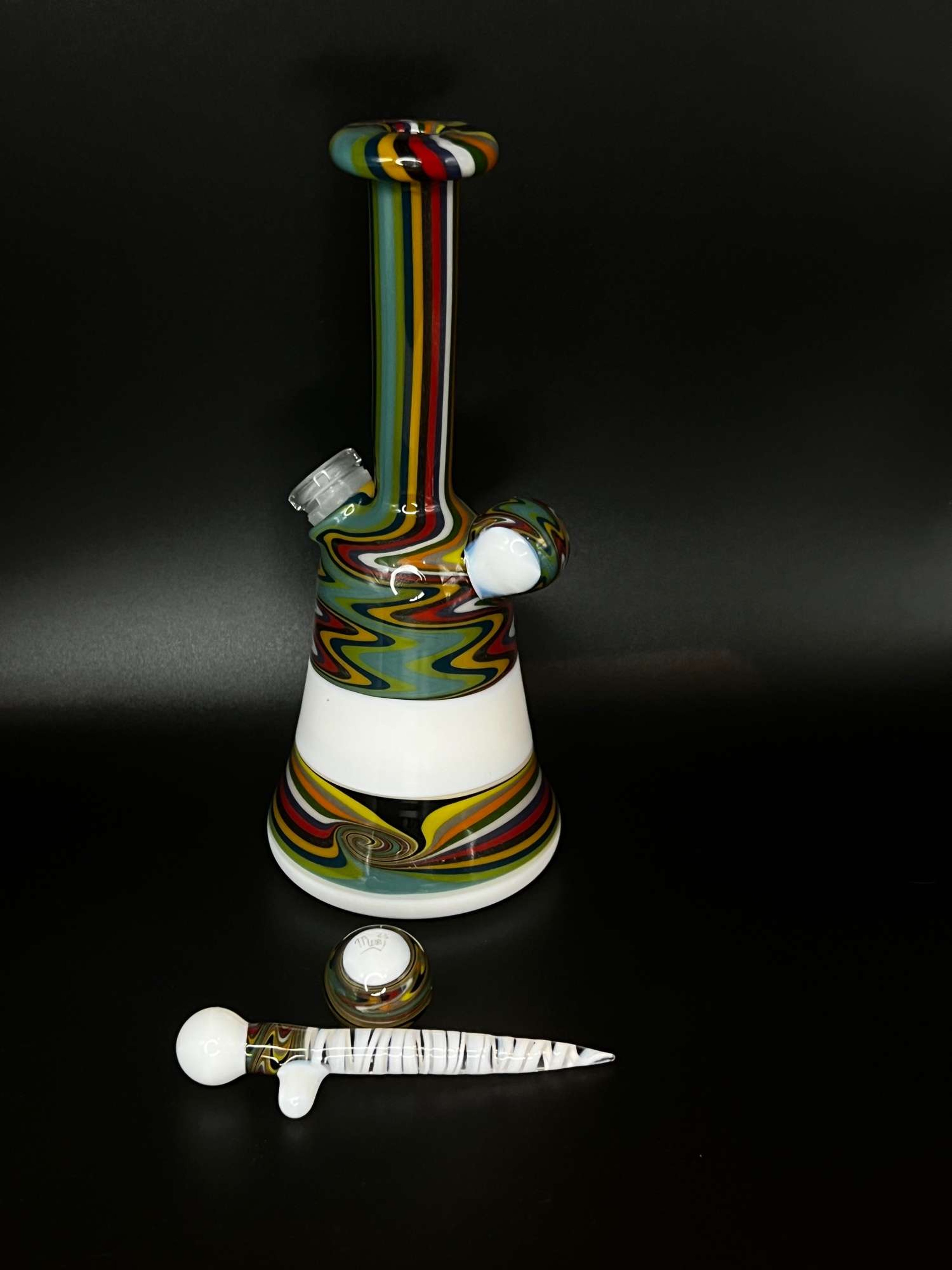 Various Messy Glass “basic” & “delux” Dab Rigs, comes w/ Matching Dabber & marble image 0