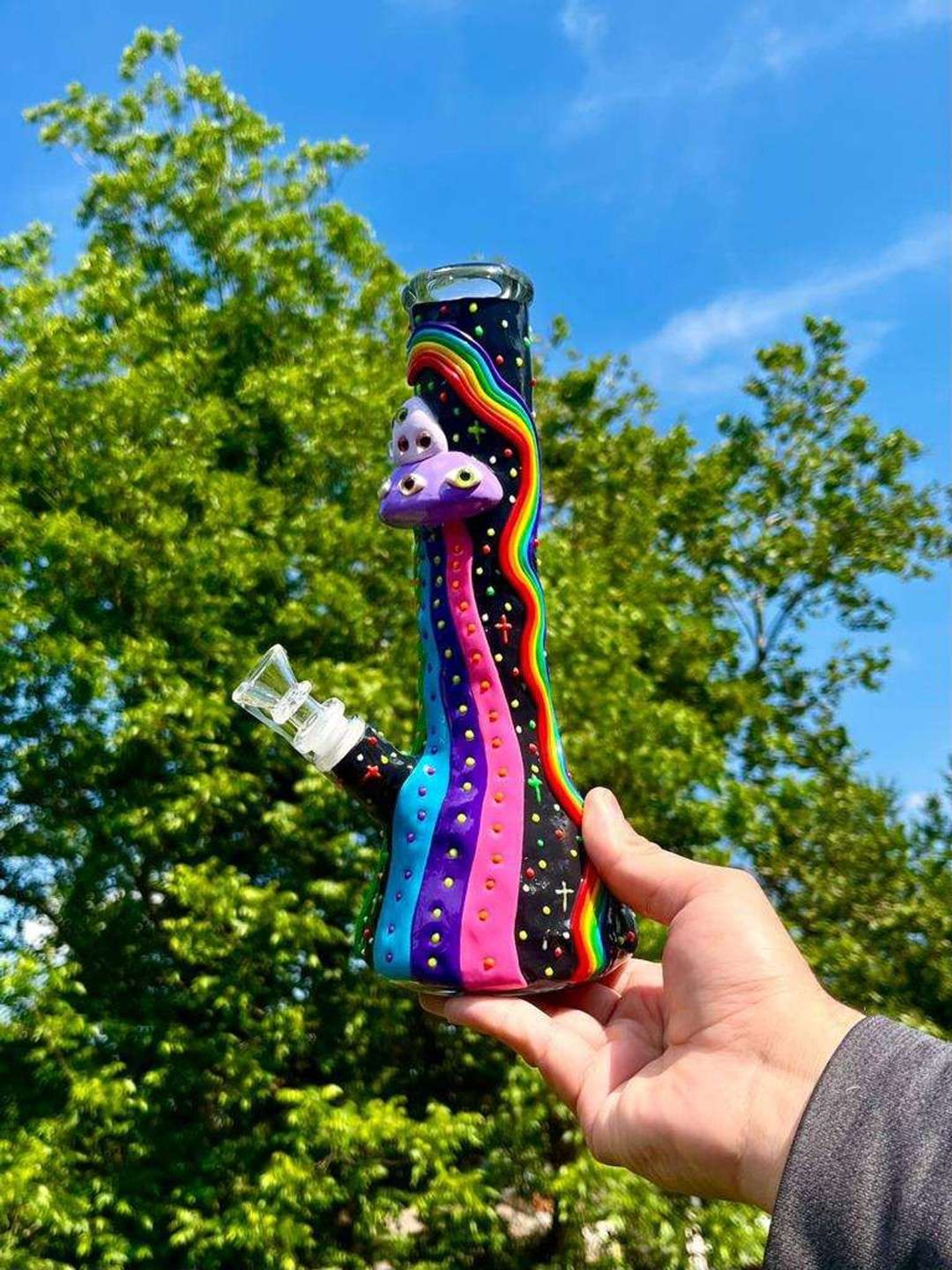 10" Thick Glass Ceramic Beaker Rig image 0