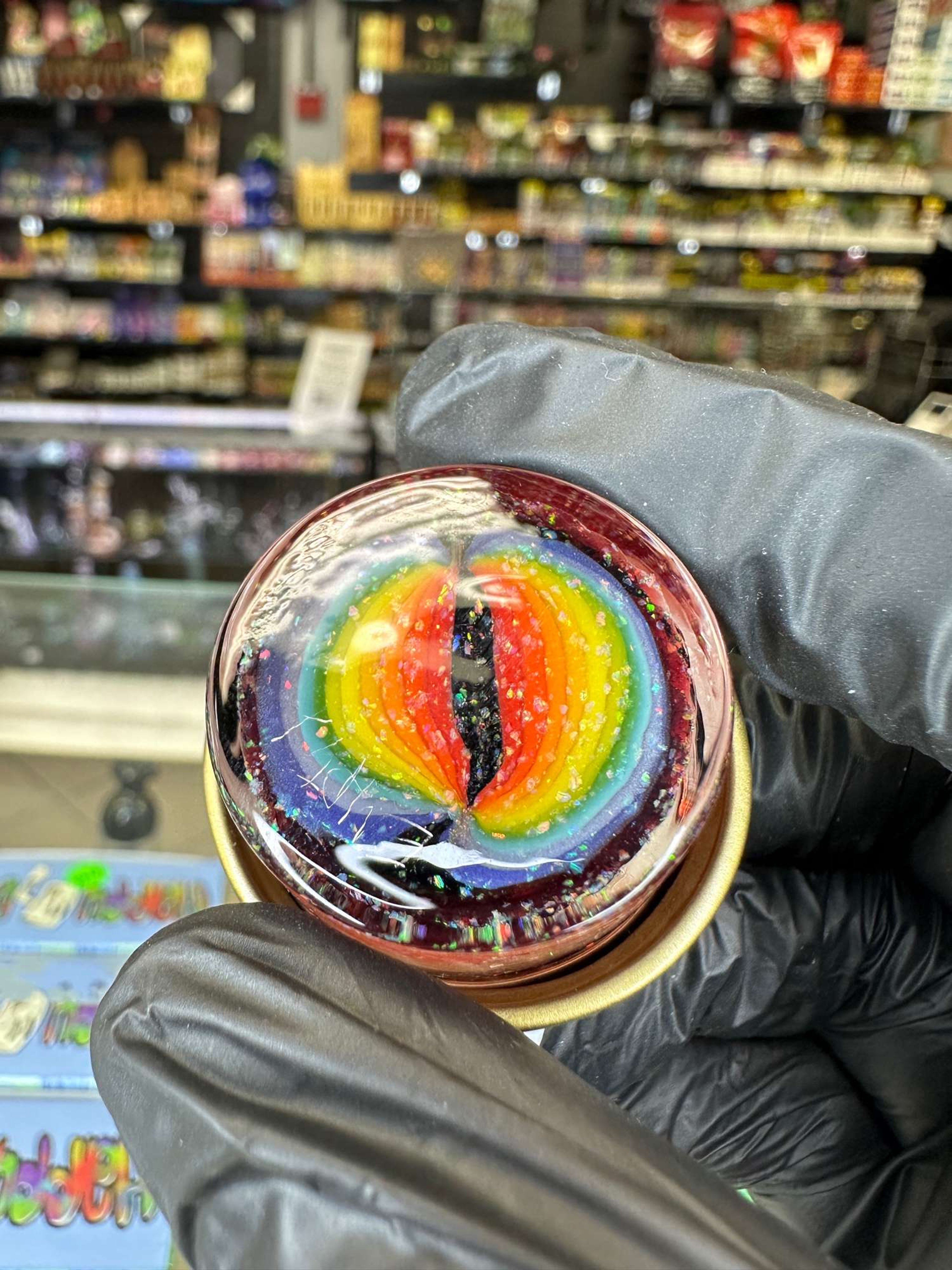 Empty1 Glass Crushed Opal red jar image 0
