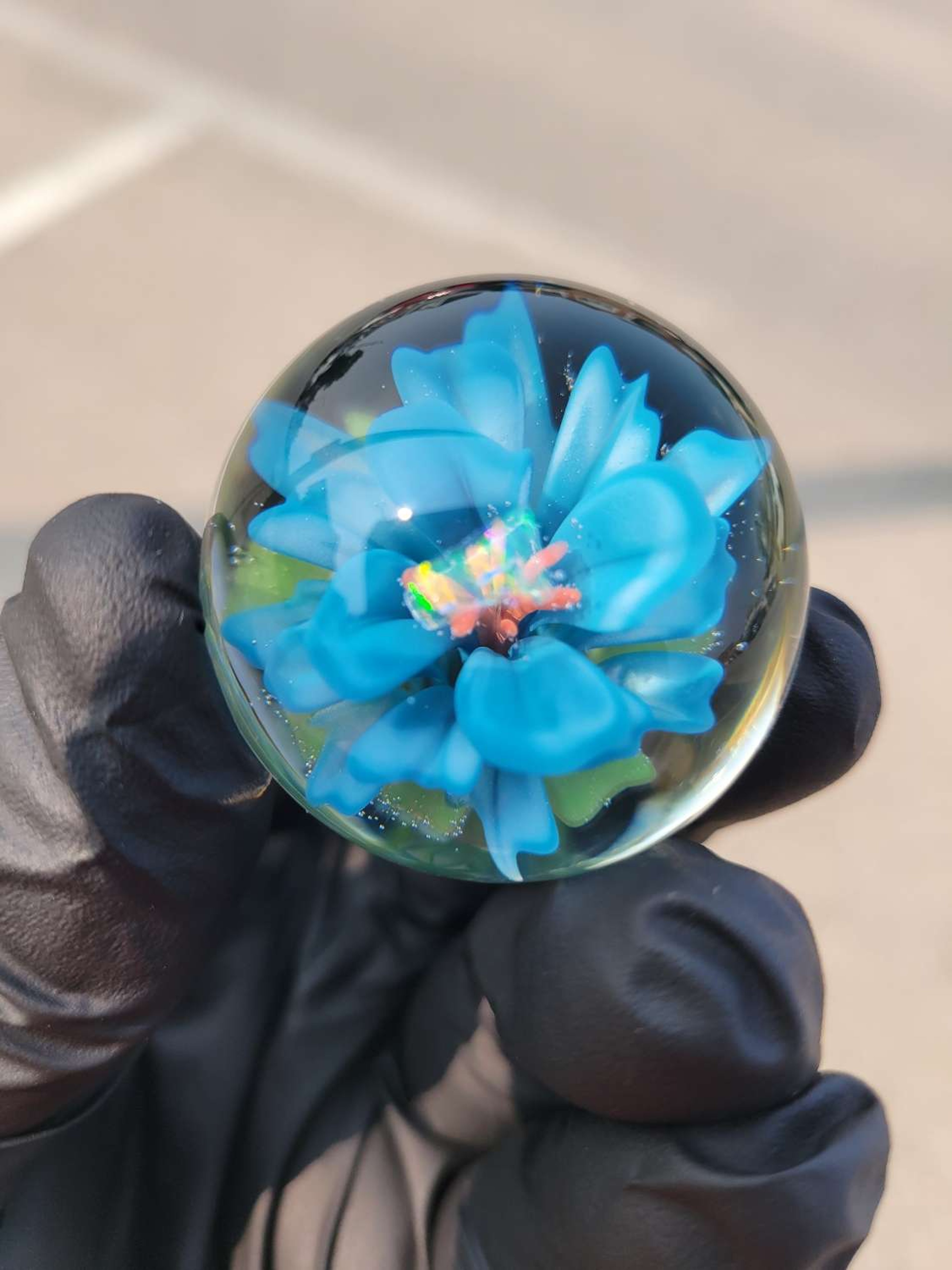 30mm Flower with Opal Marble image 0