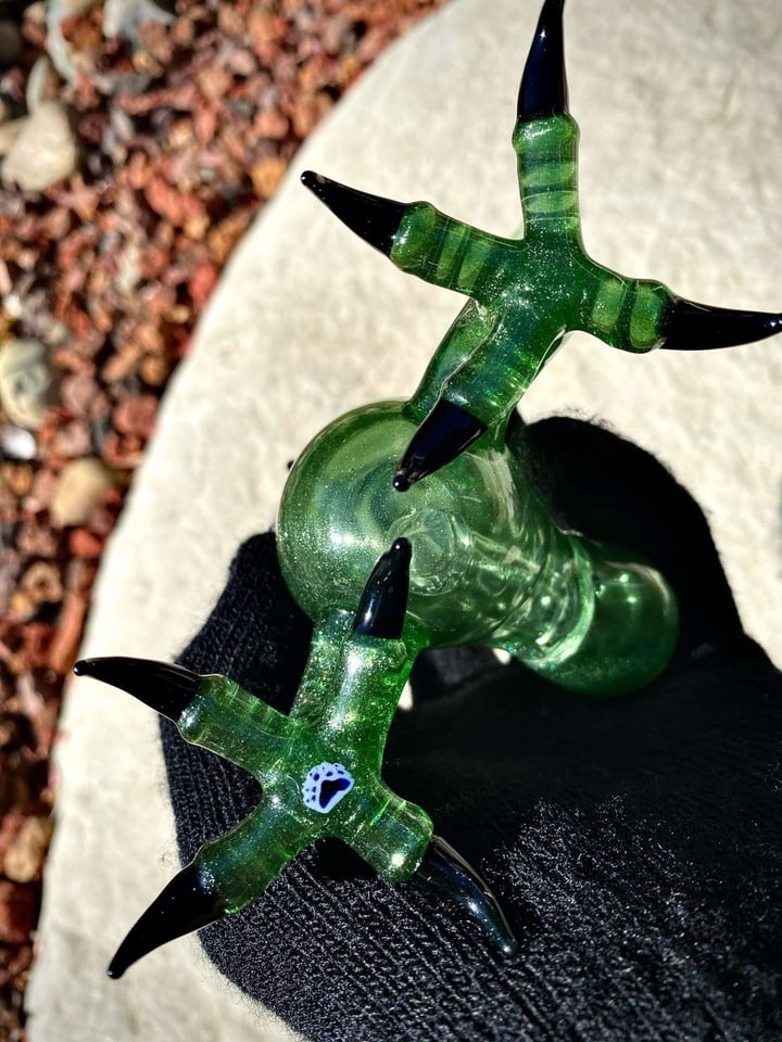 Four Winds Flameworks Green Stardust Owl 14mm🔥 Image 4