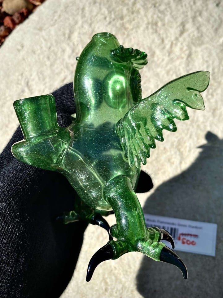 Four Winds Flameworks Green Stardust Owl 14mm🔥 Image 5