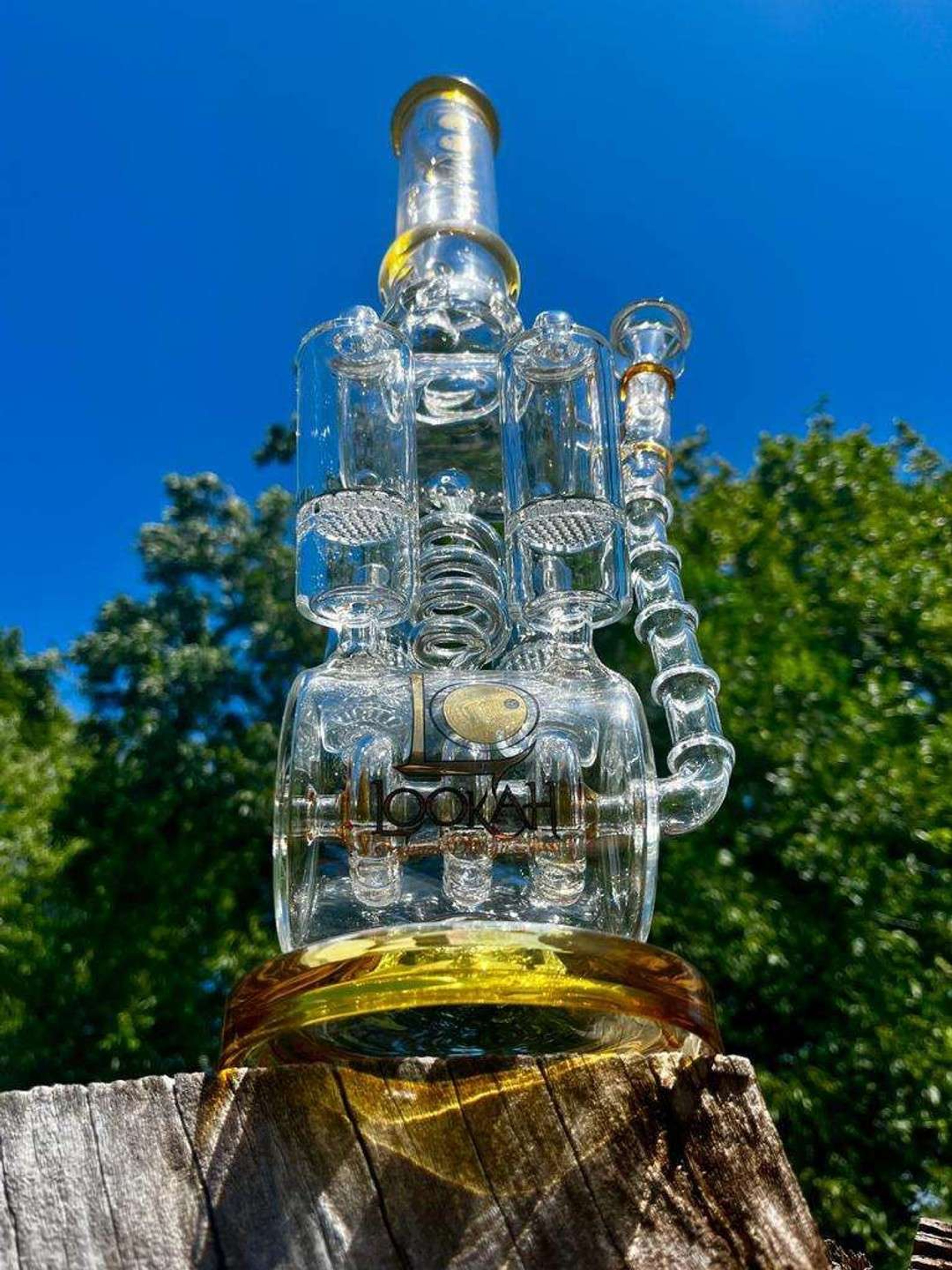 19" Thick Lookah Glass Recycler Rig image 0