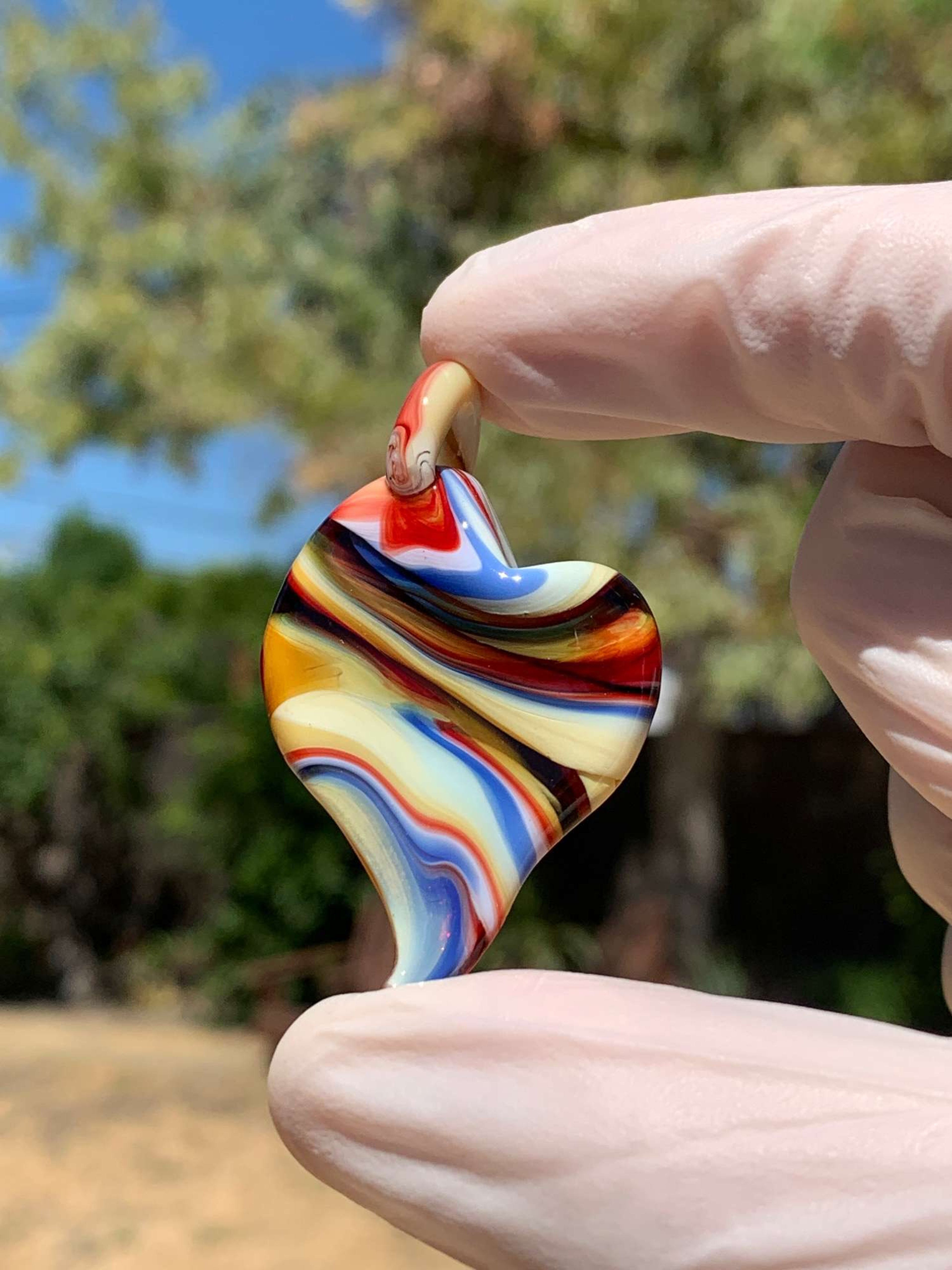 Worked heart pendant image 0