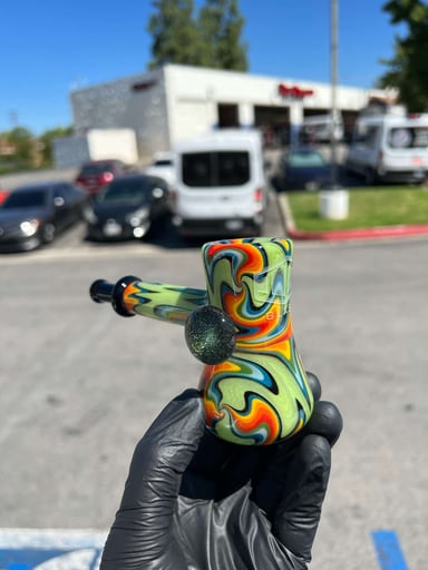 Preview pic of Green Wigwag dichro Hammer spoon