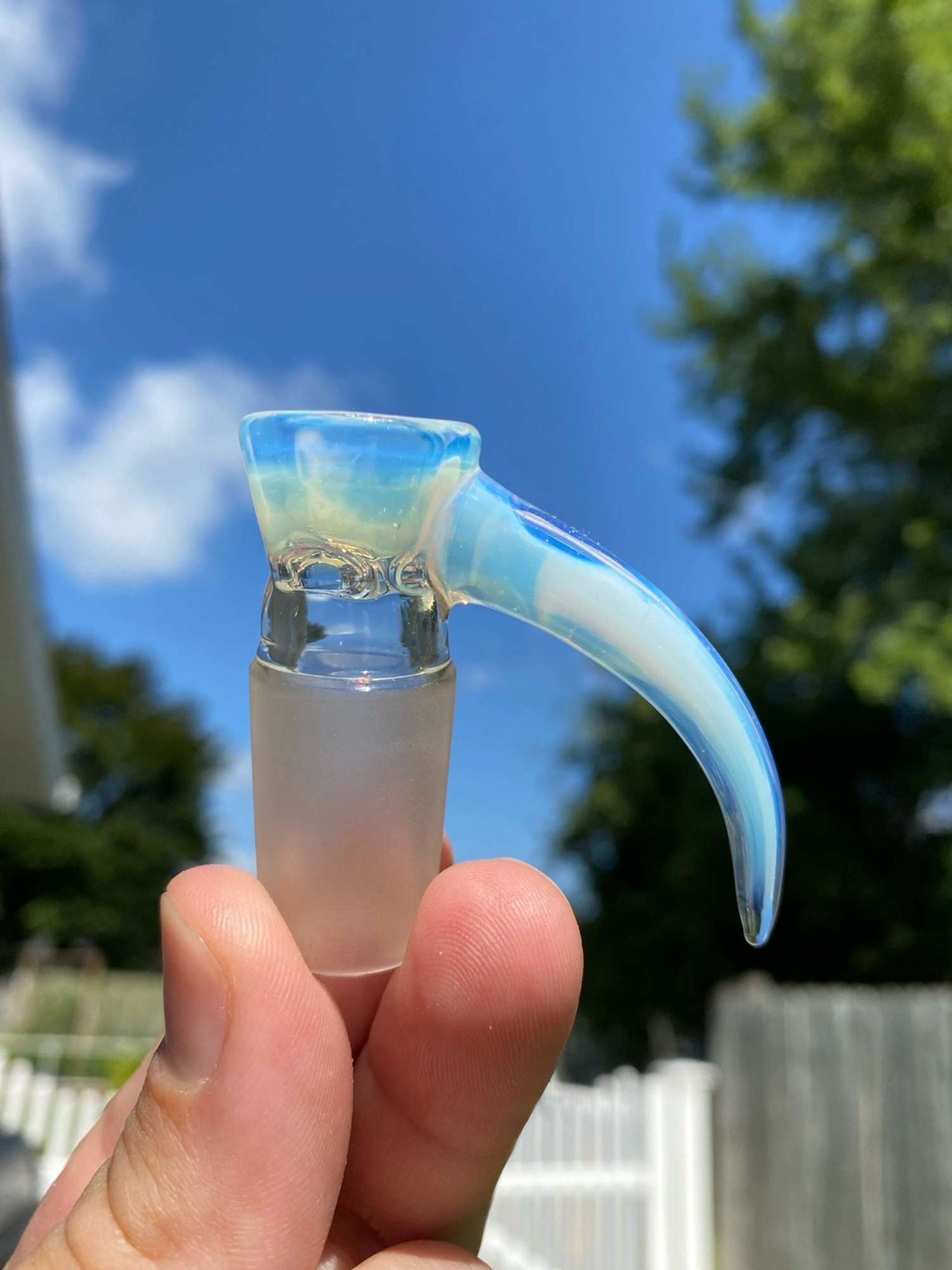 DC Glass Arts “Ghost” 18mm 4 hole slide  image 0