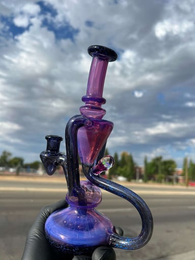 Preview pic of Boogie Glass Full Size Recycler Blue/Grape & Royal Jelly W/Opal