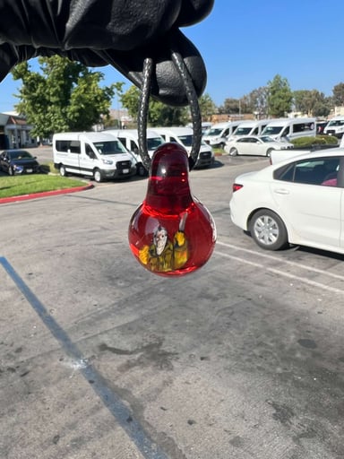 Preview pic of Keys Glass Pendy Red