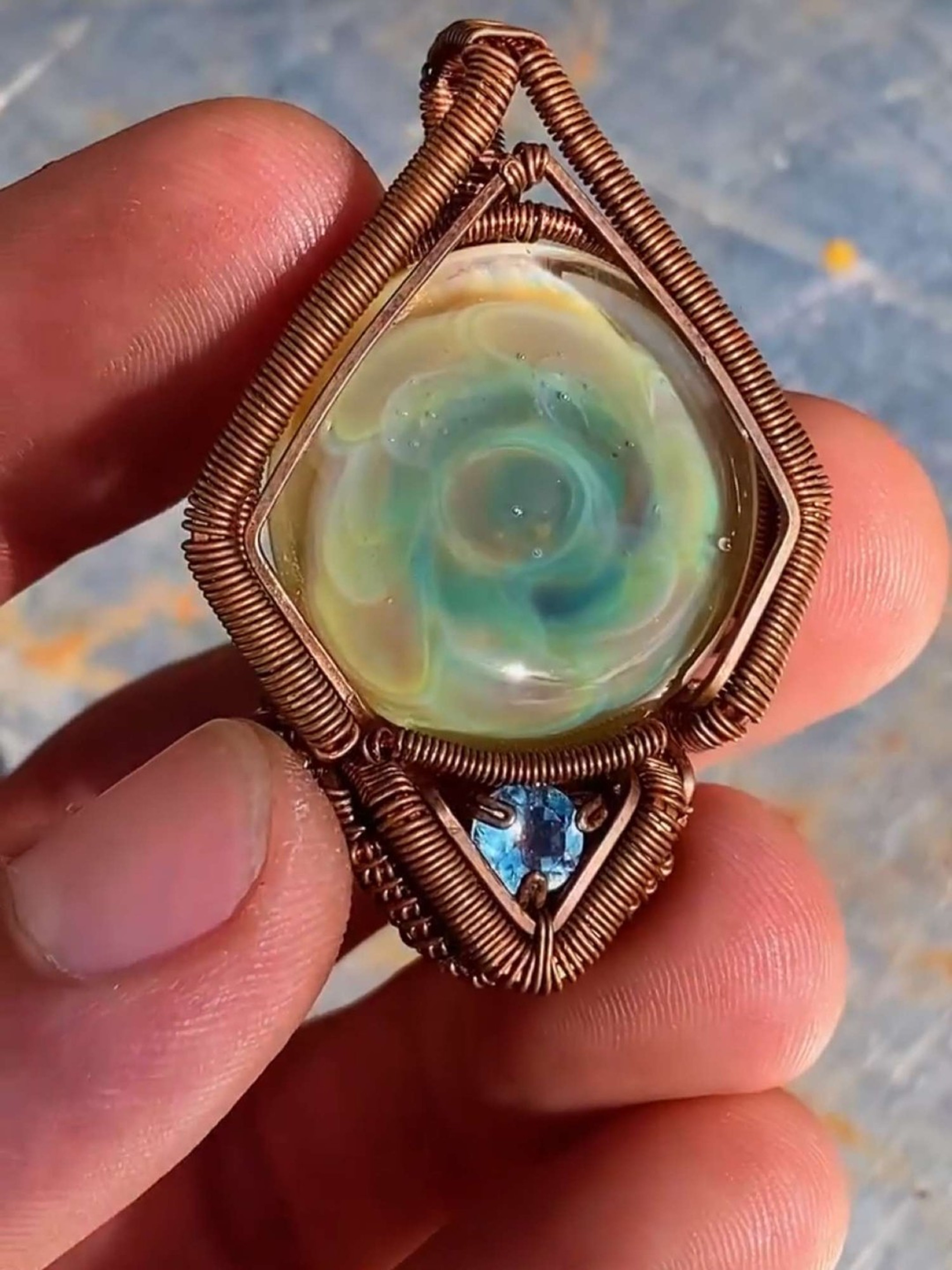 Copper wrapped glass cab image 0