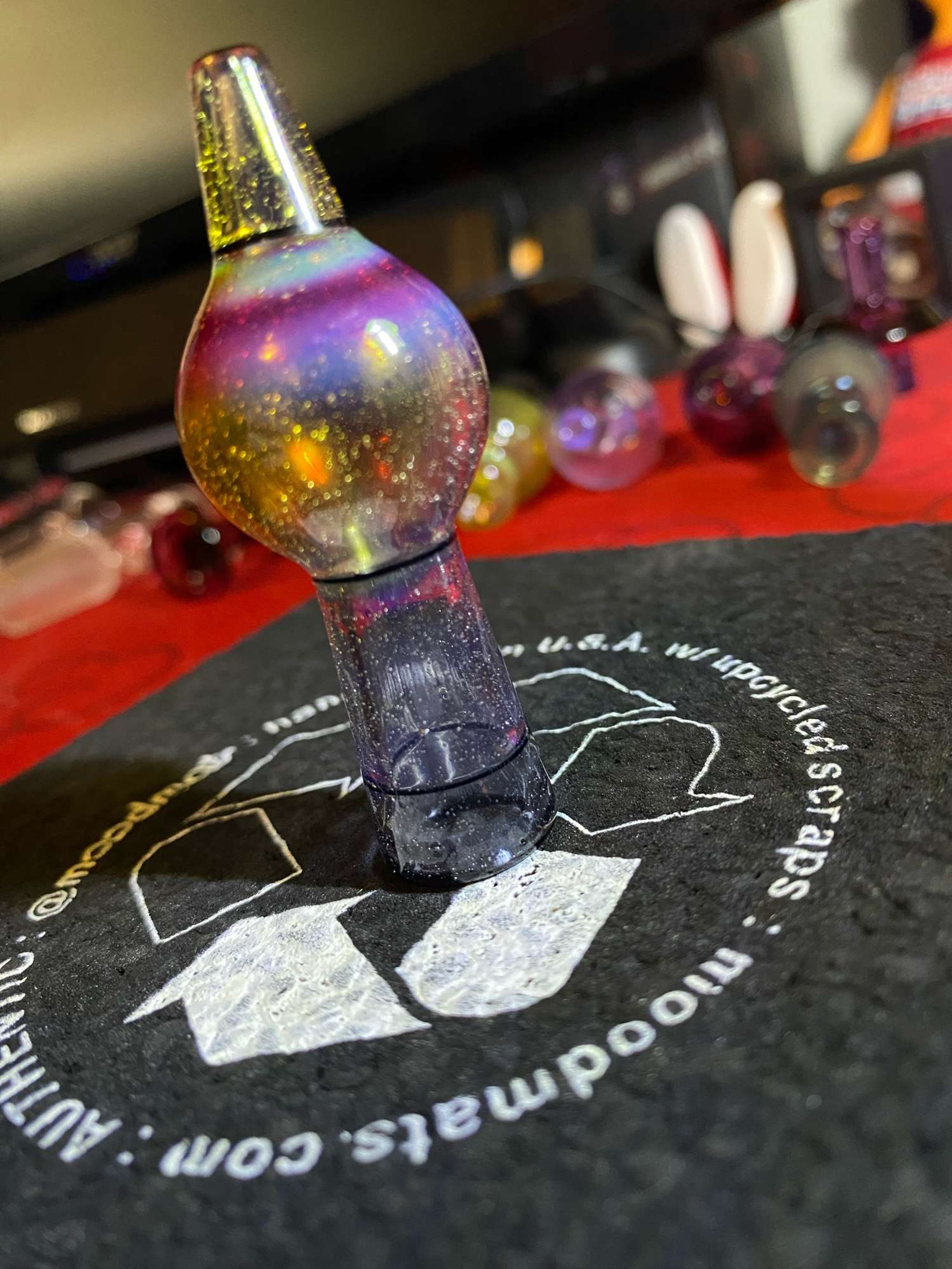 Halmy Glass Bubble Cap Purple Rainbow image 0