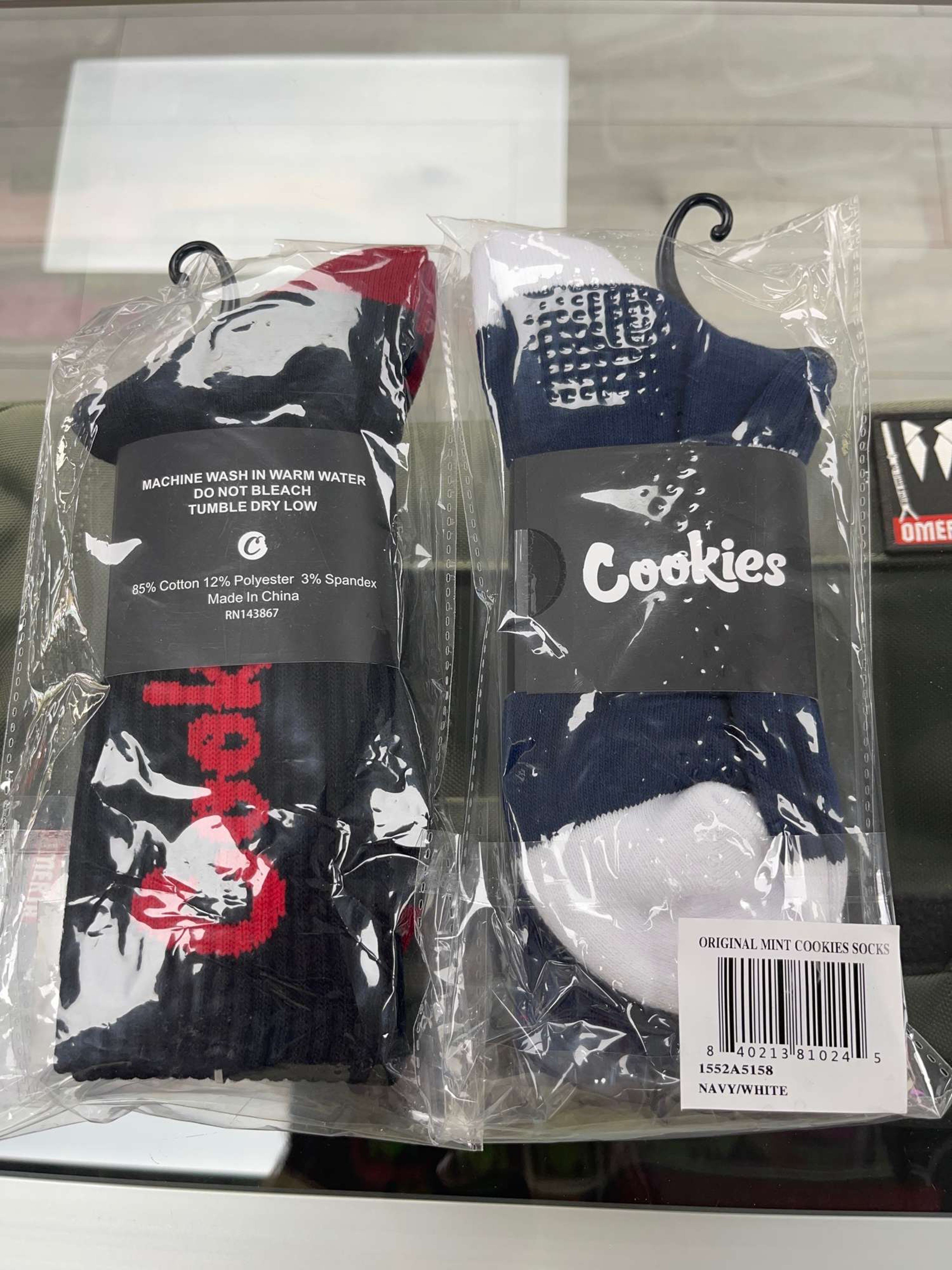 Preview pic of Cookies socks 2 packs black/red and navy/white