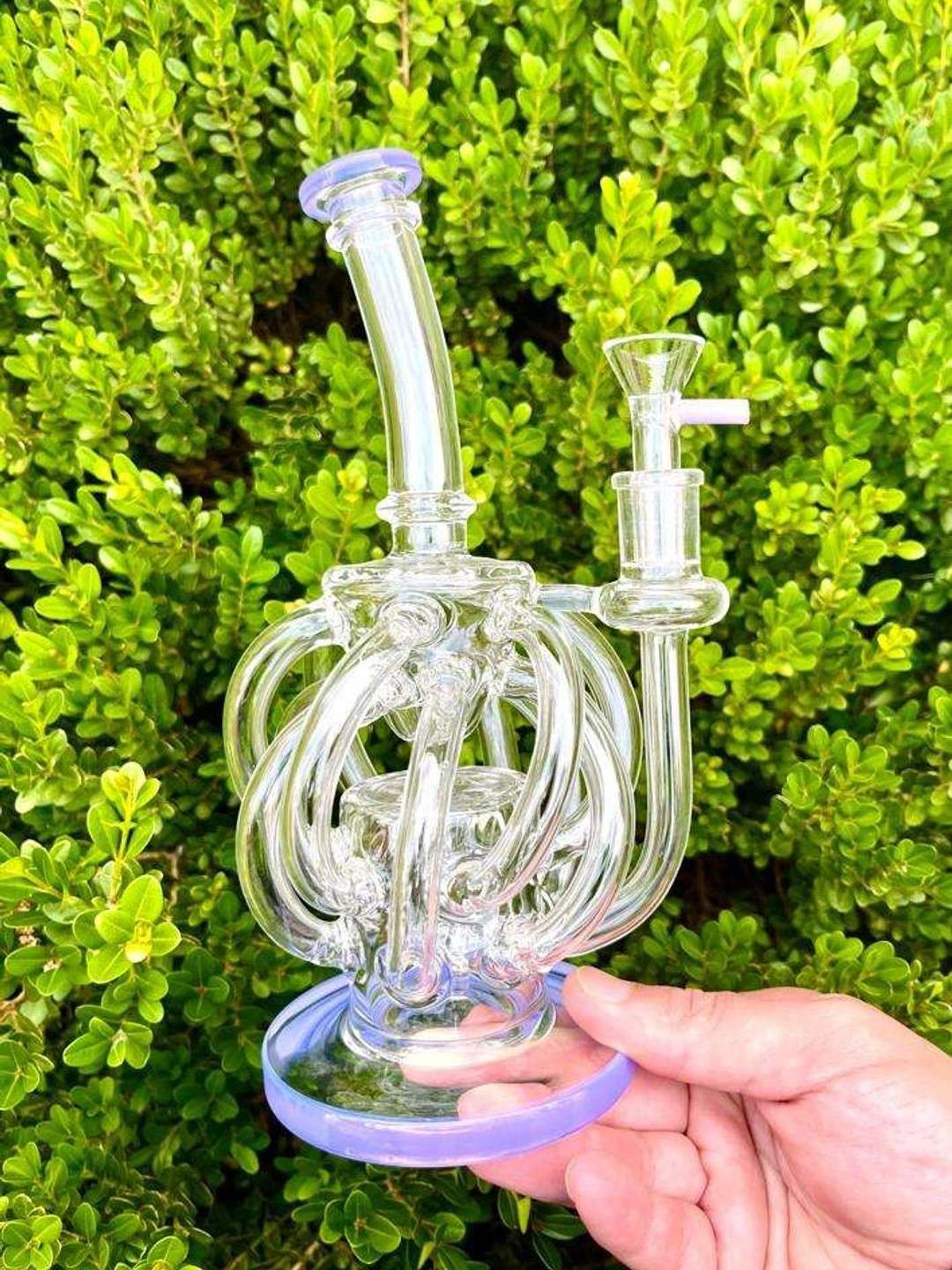 9" Twisted Tubes Glass Recycler Rig image 0