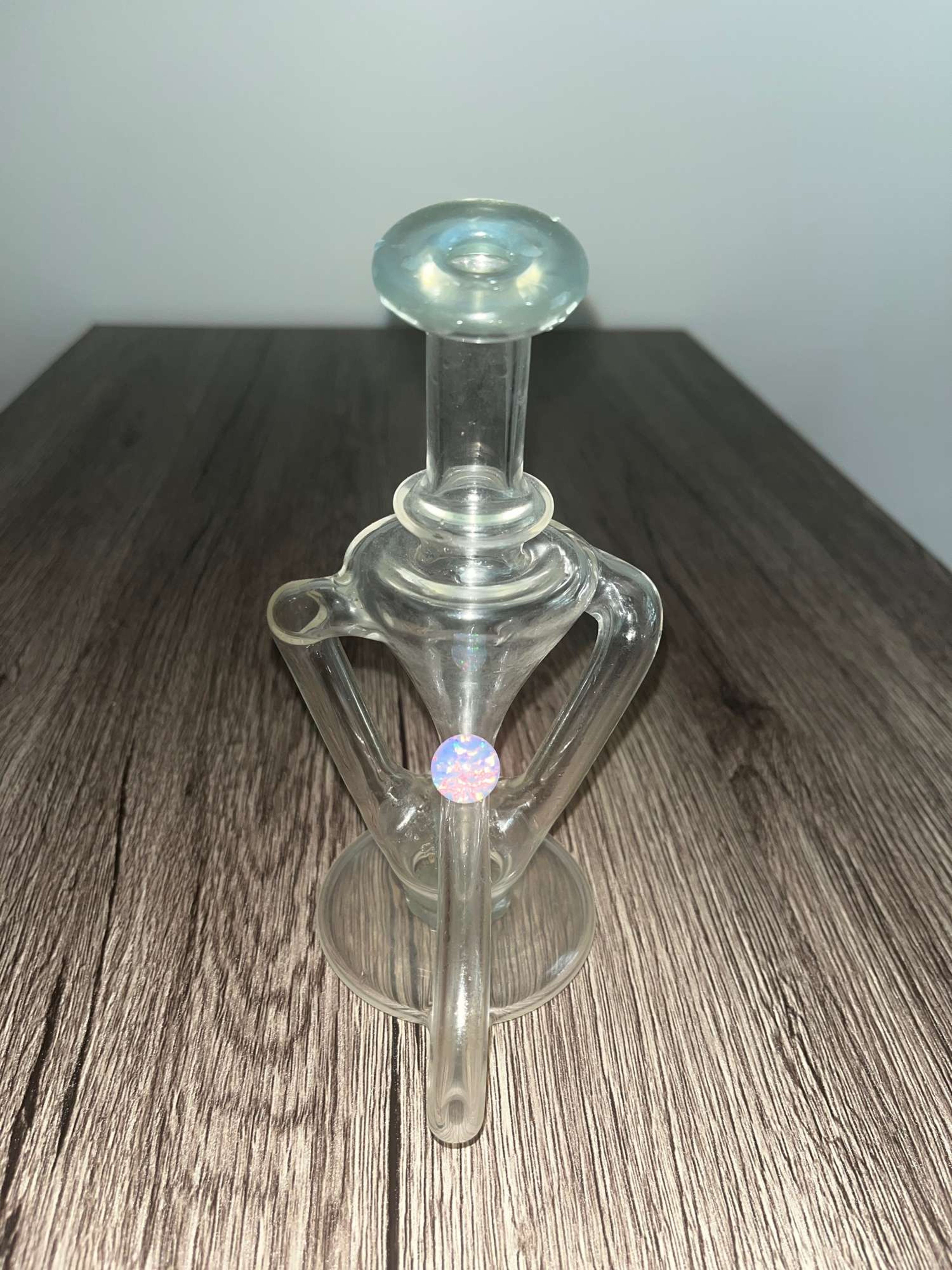 10mm Boogie Glass Recycler with attached Opal on front side  image 0